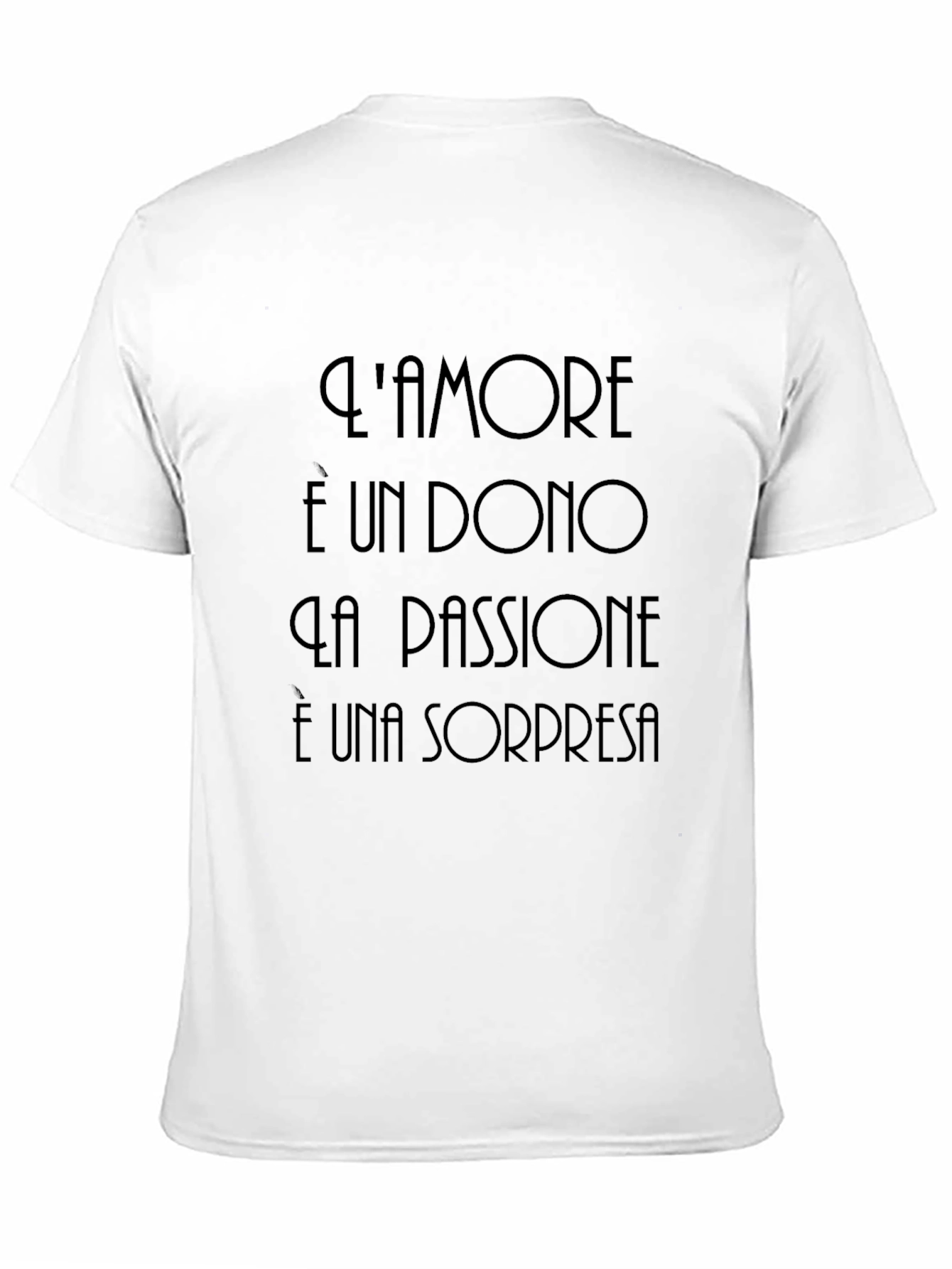 Black T-Shirt - Italian Love & Passion Quote