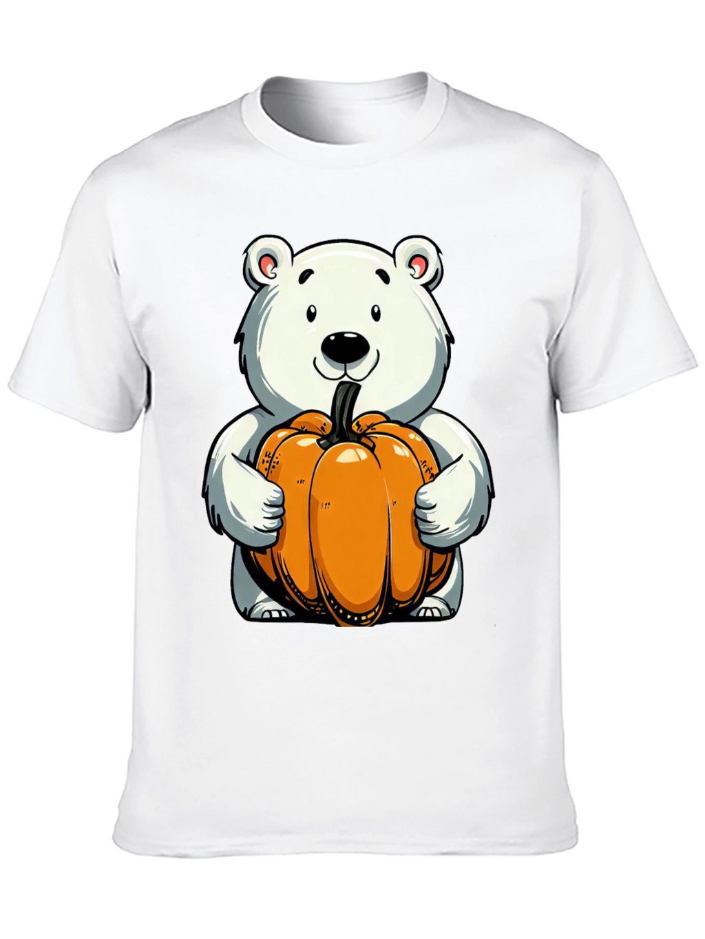 Cute Bear Holding Pumpkin Graphic Tee