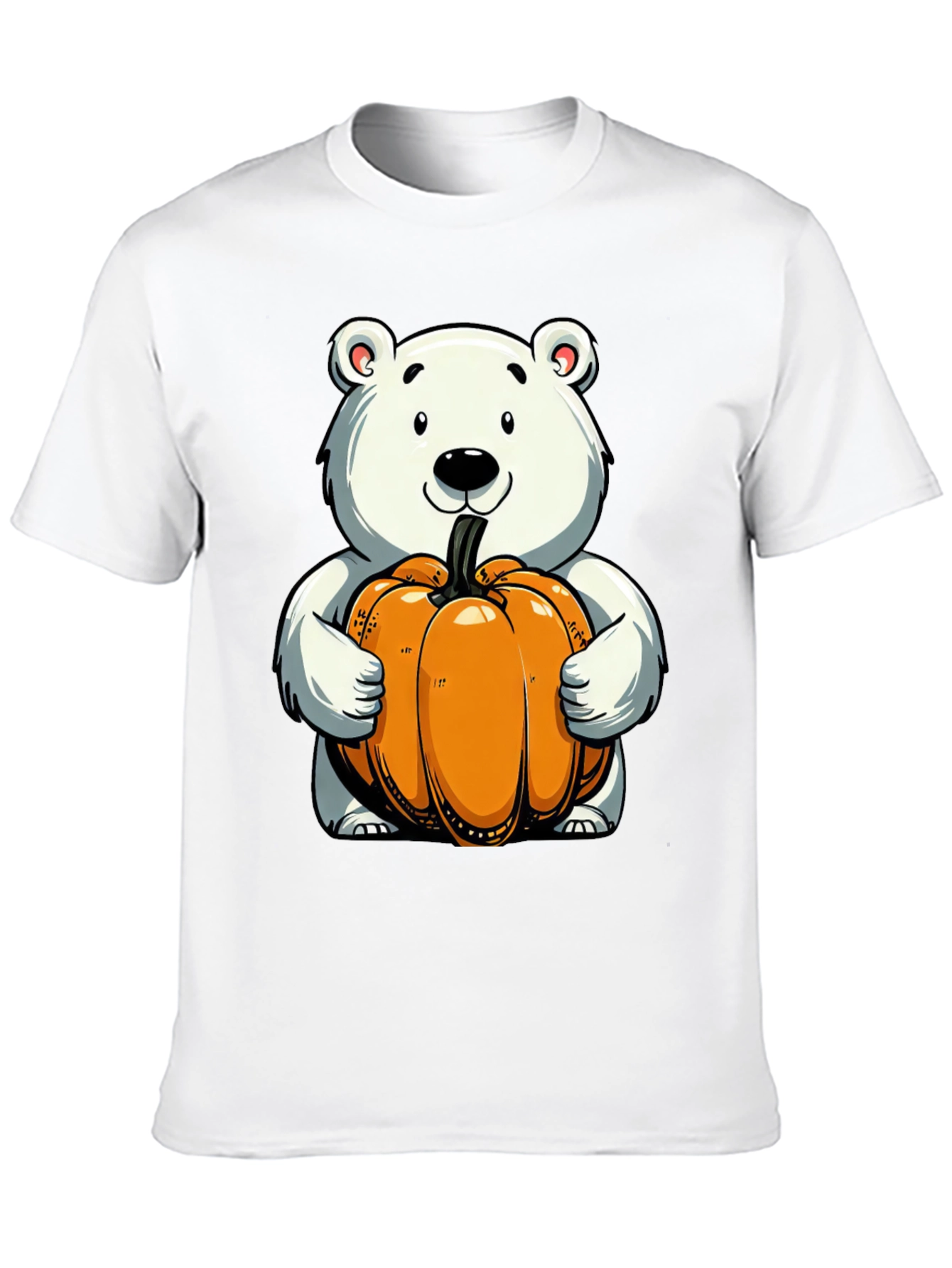 Cute Bear Holding Pumpkin Graphic Tee
