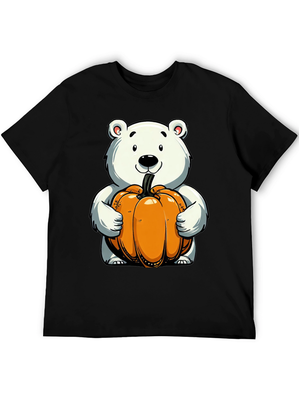 Cute Bear Holding Pumpkin Graphic Tee