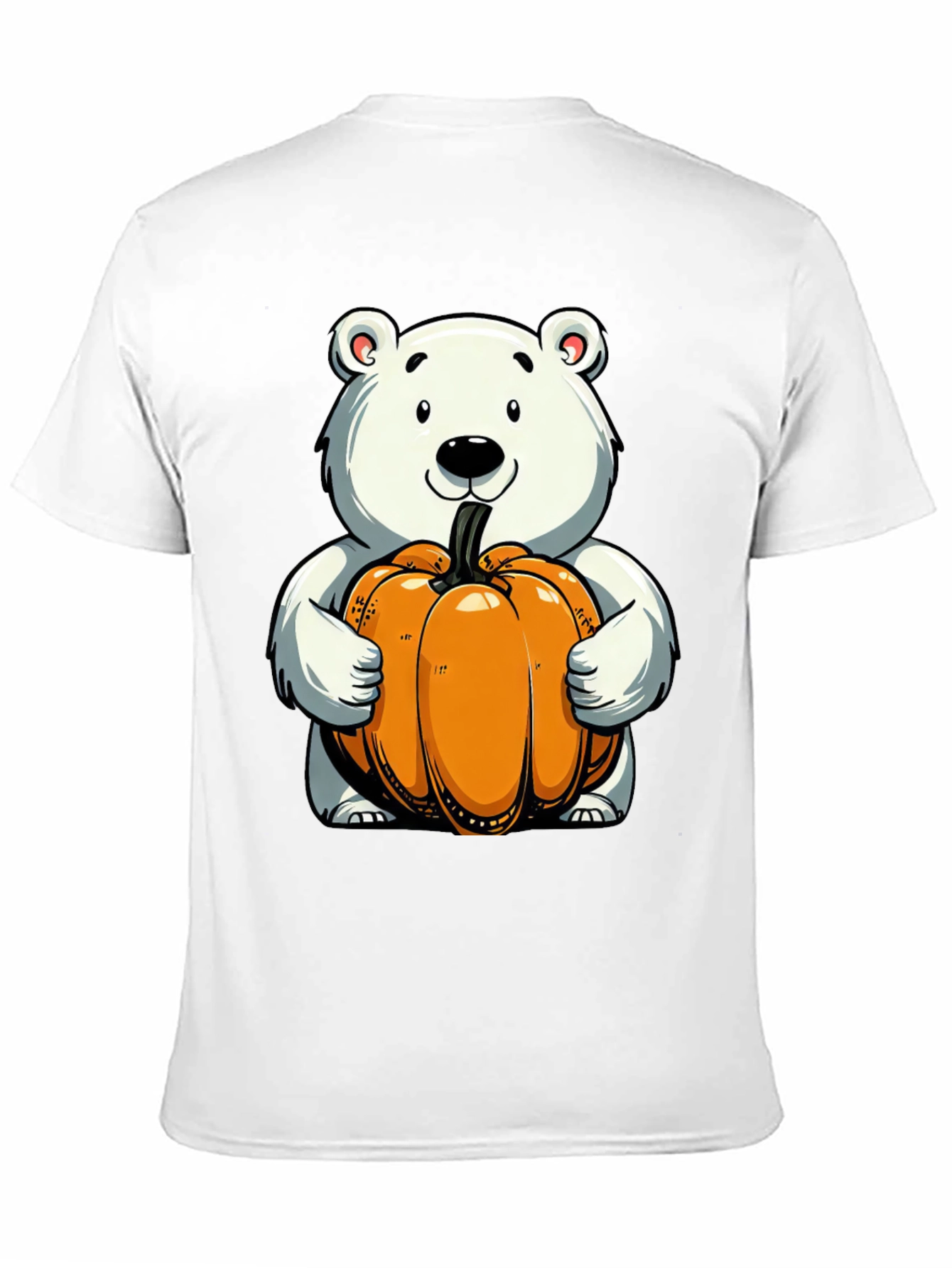 Cute Bear Holding Pumpkin Graphic Tee