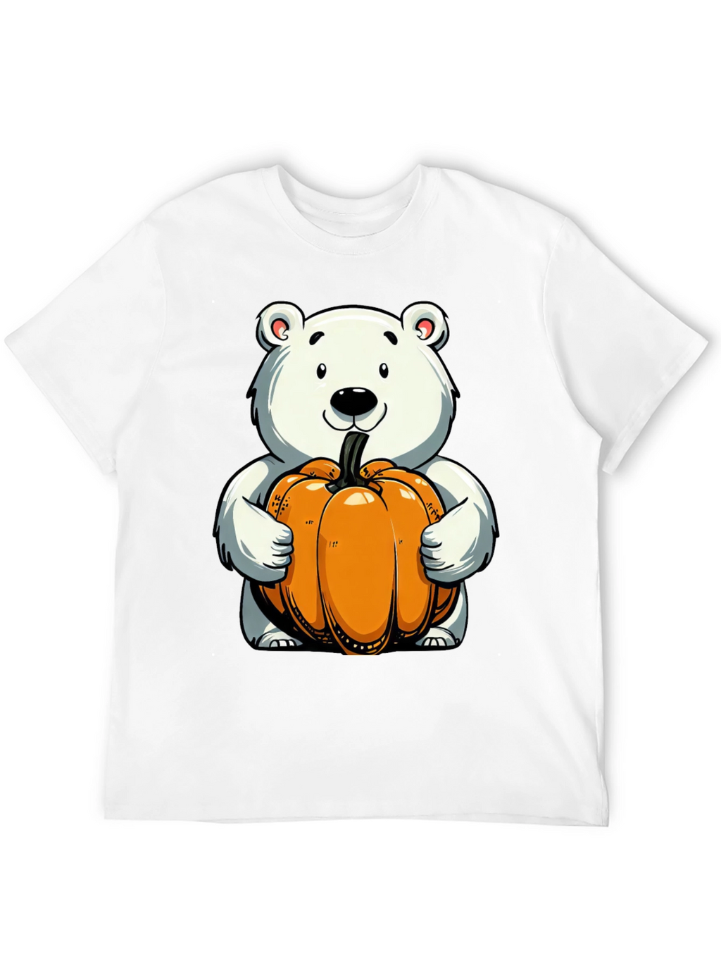Cute Bear Holding Pumpkin Graphic Tee