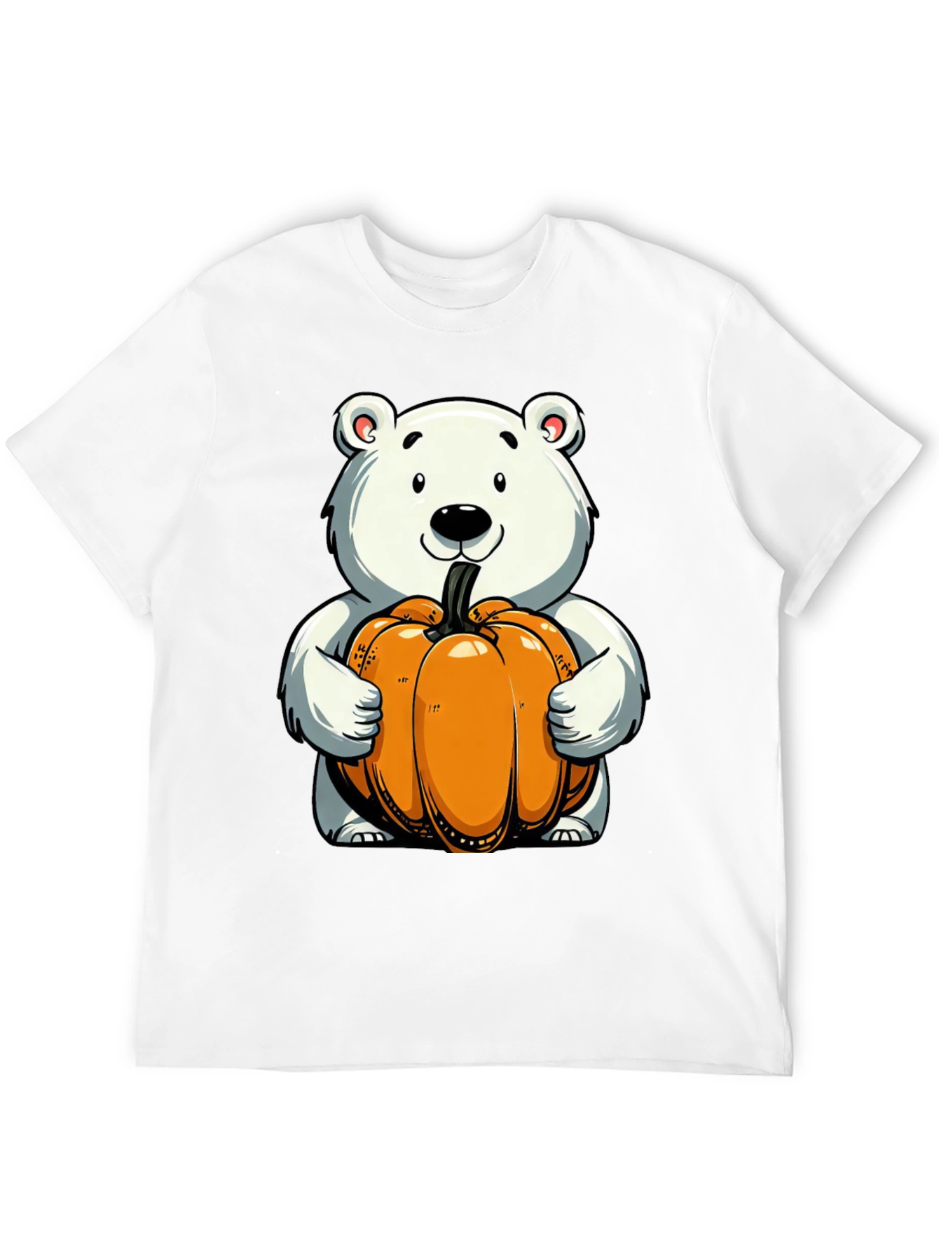 Cute Bear Holding Pumpkin Graphic Tee