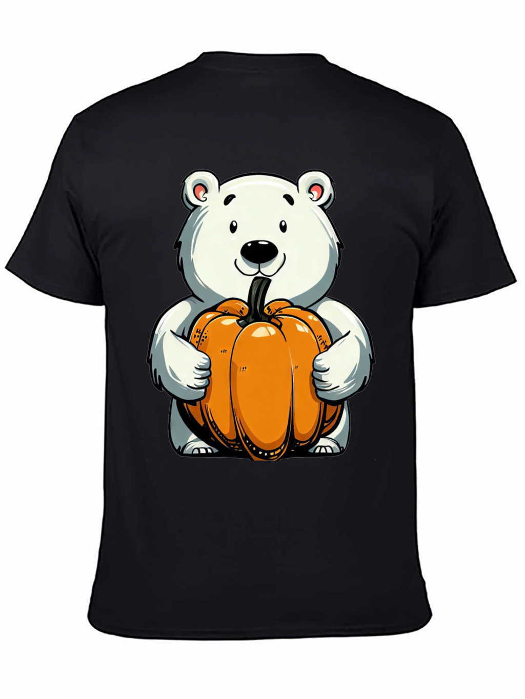 Cute Bear Holding Pumpkin Graphic Tee