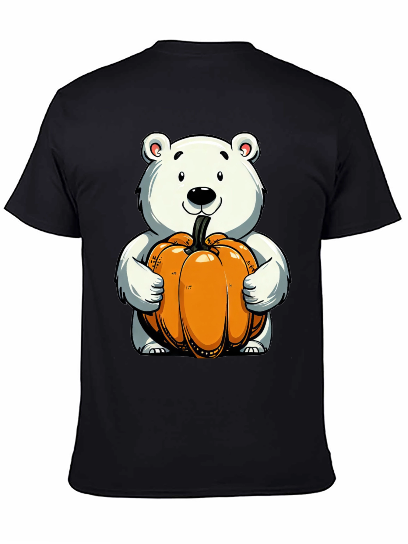 Cute Bear Holding Pumpkin Graphic Tee