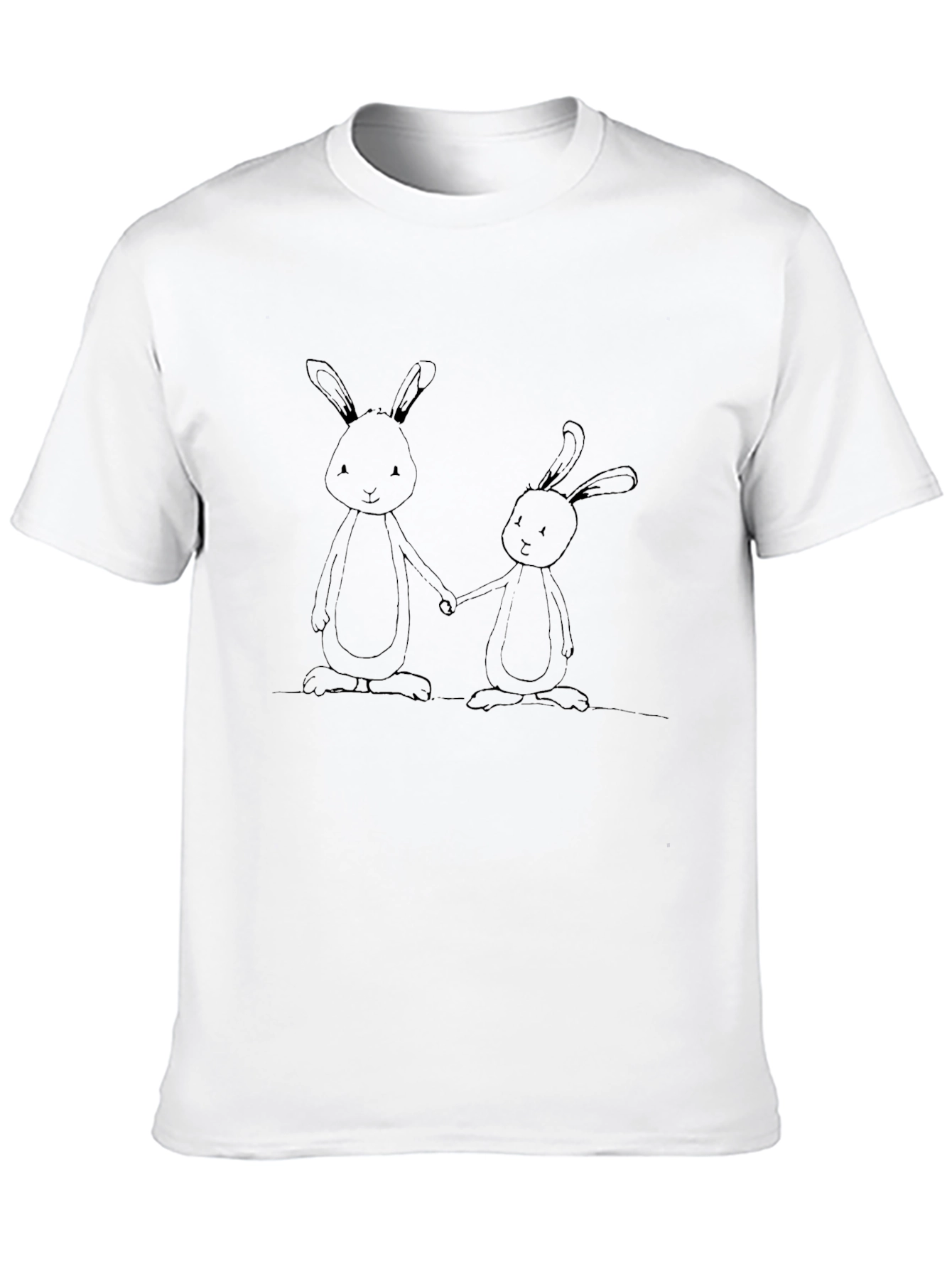 Cute Bunny Graphic Tee - Black Unisex T-Shirt