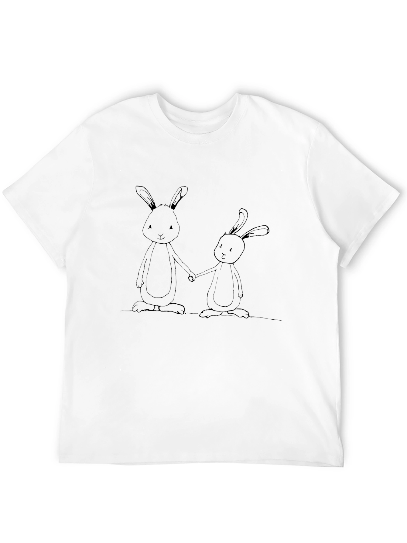 Cute Bunny Graphic Tee - Black Unisex T-Shirt
