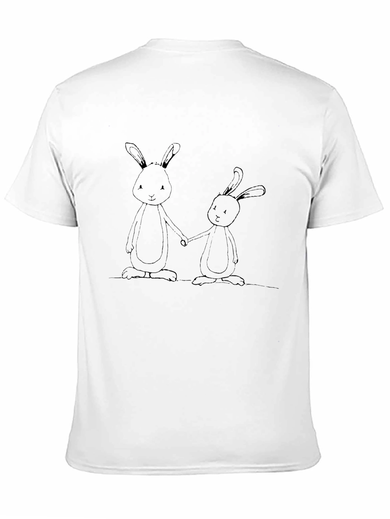 Cute Bunny Graphic Tee - Black Unisex T-Shirt
