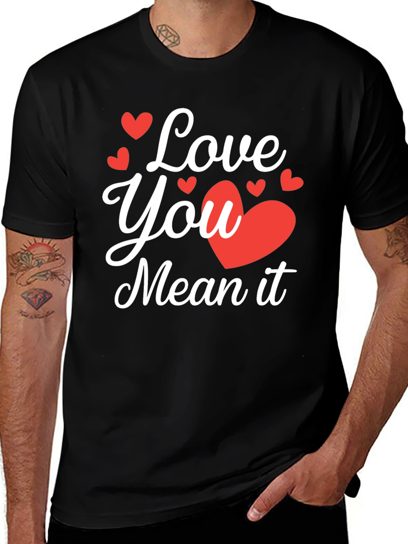 Love You Mean It Black Graphic Tee