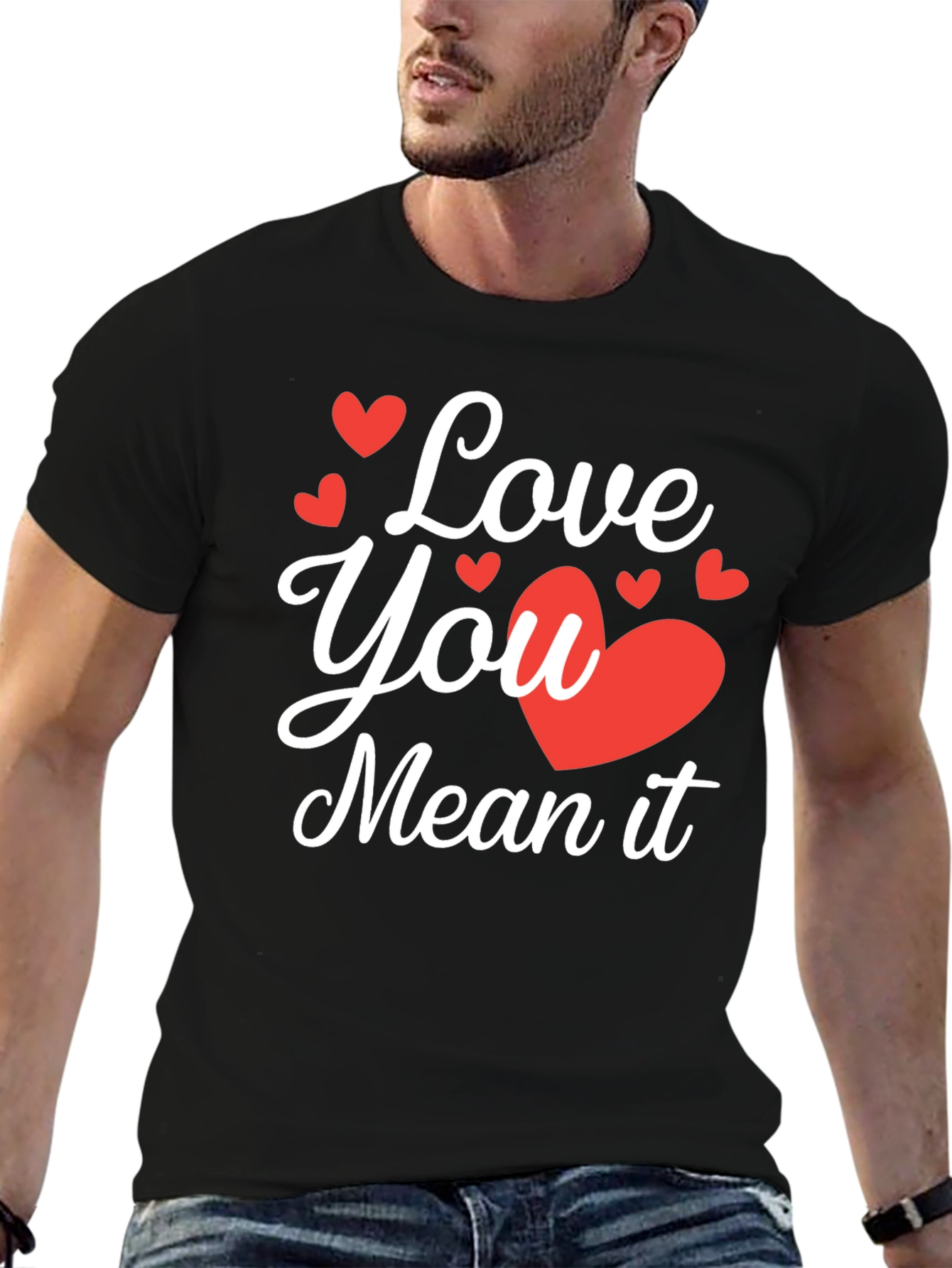 Love You Mean It Black Graphic Tee