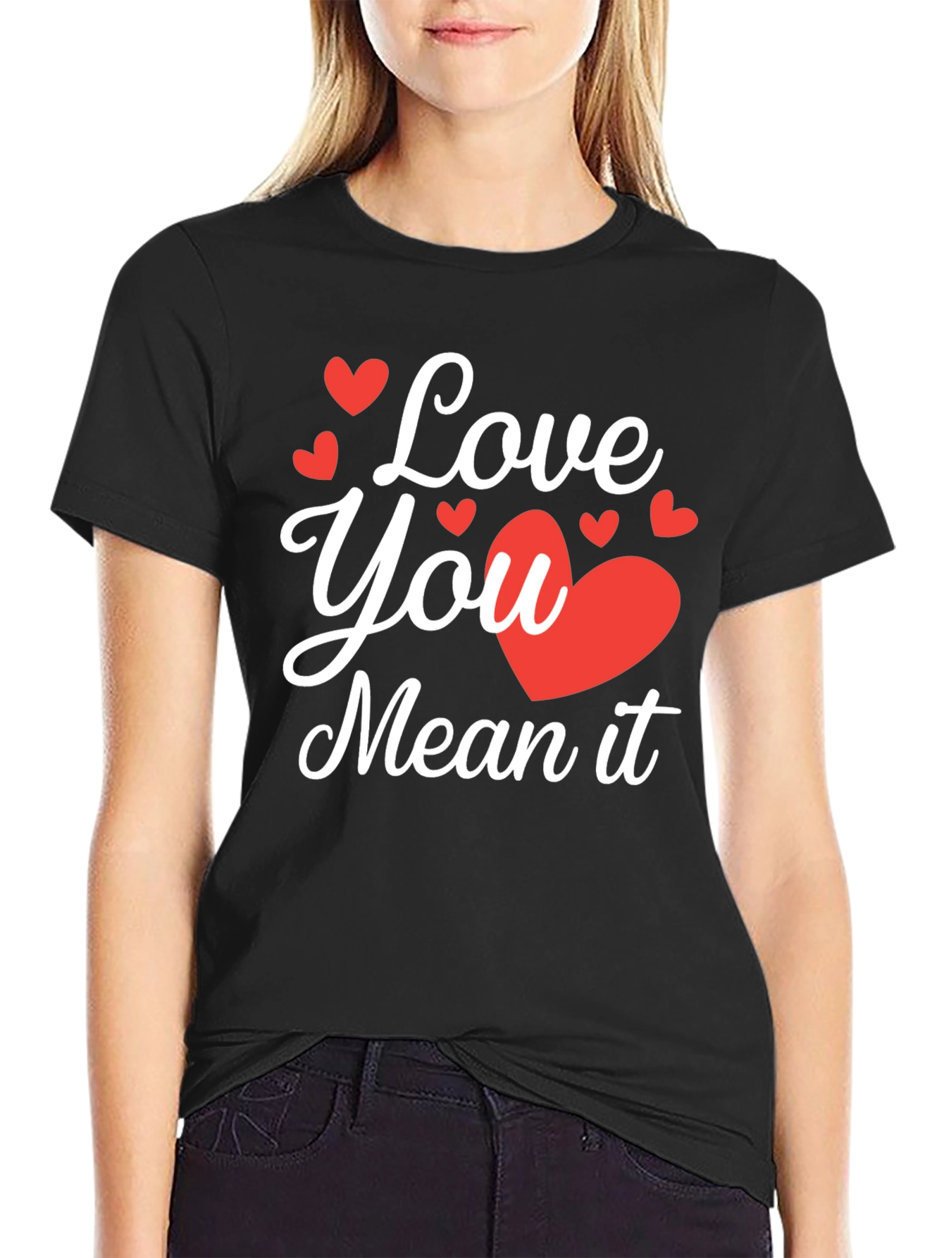 Love You Mean It Black Graphic Tee