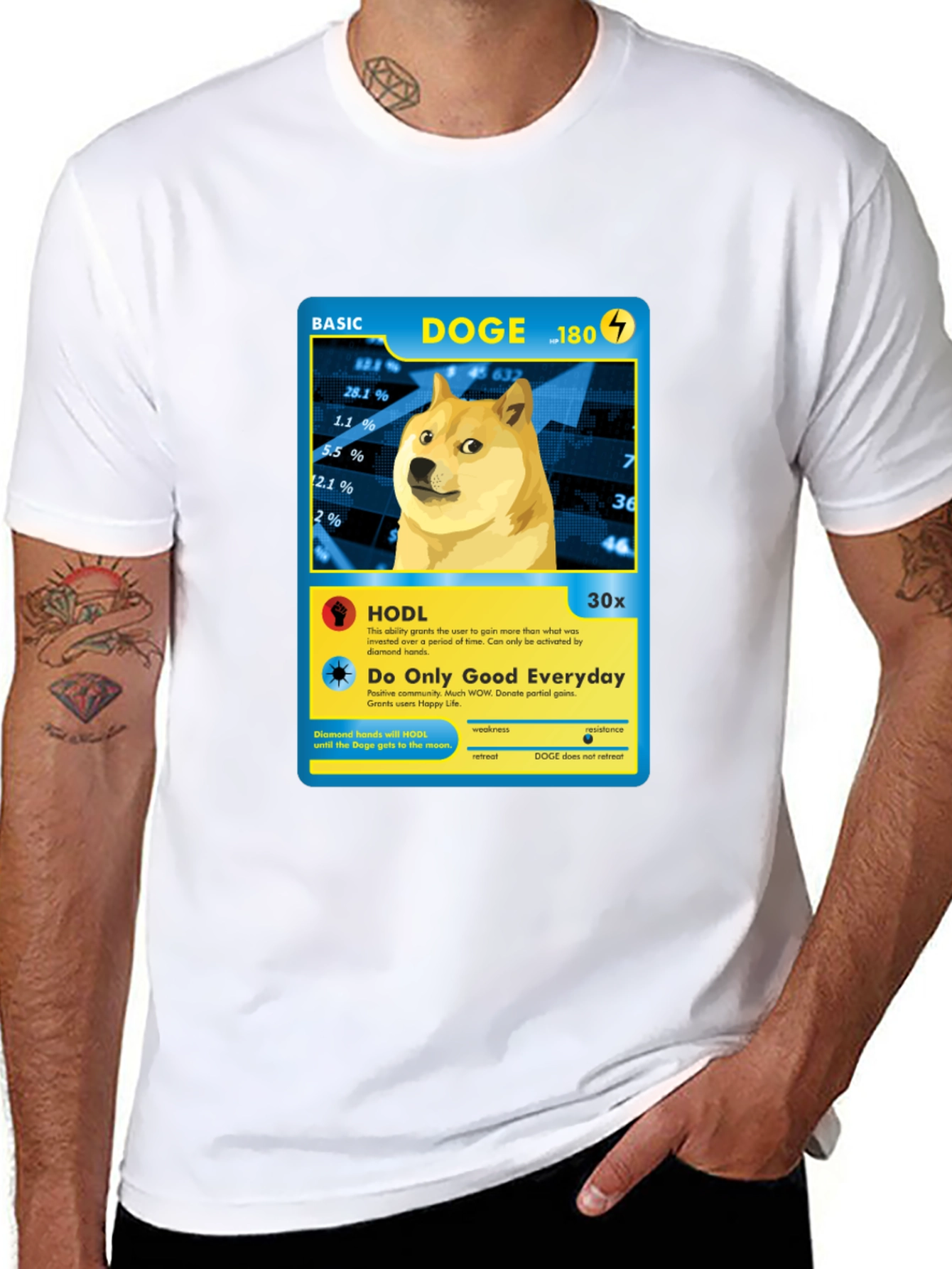 Doge Crypto Card T-Shirt - Diamond Hands HODL Meme Tee