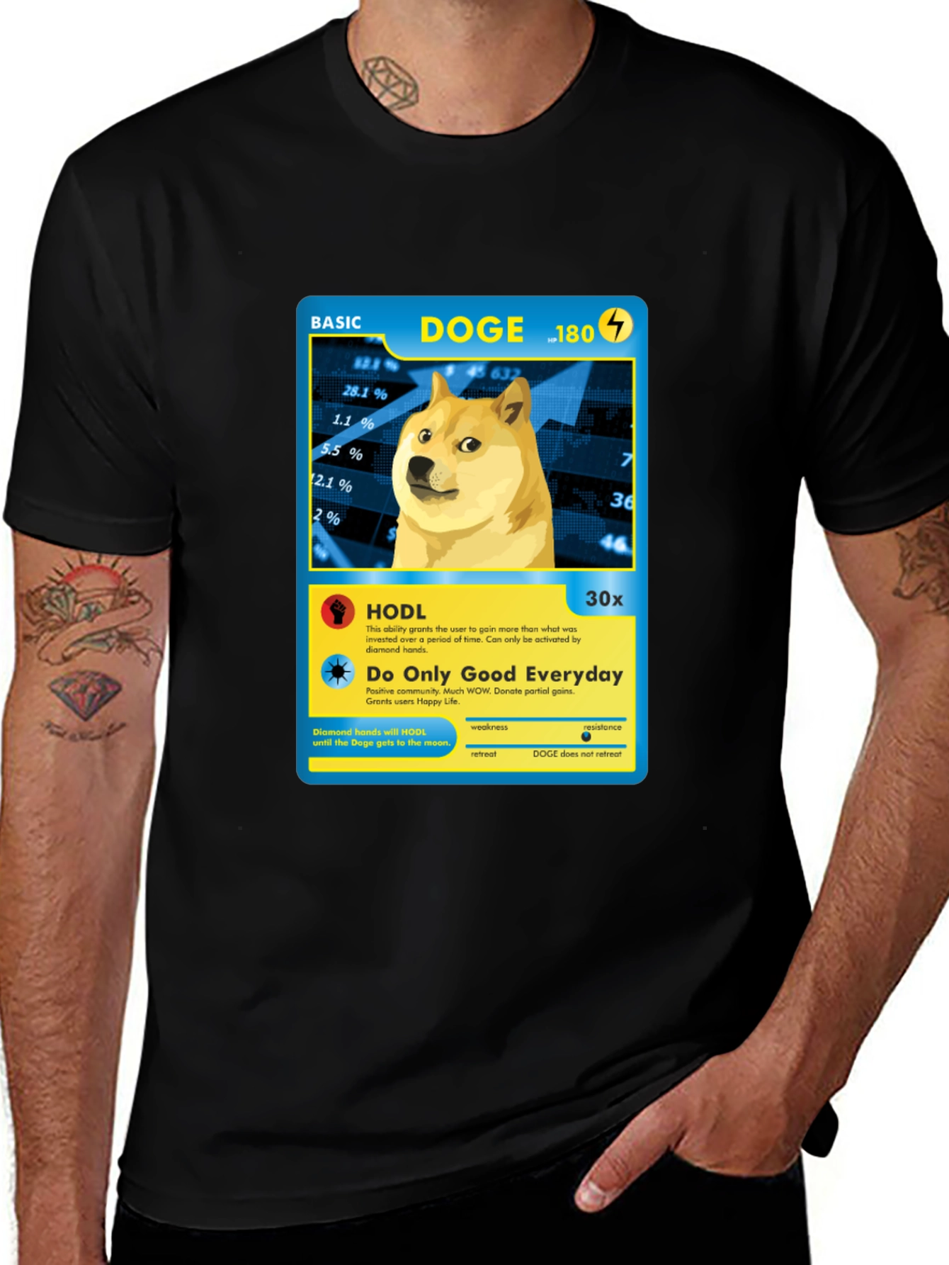 Doge Crypto Card T-Shirt - Diamond Hands HODL Meme Tee