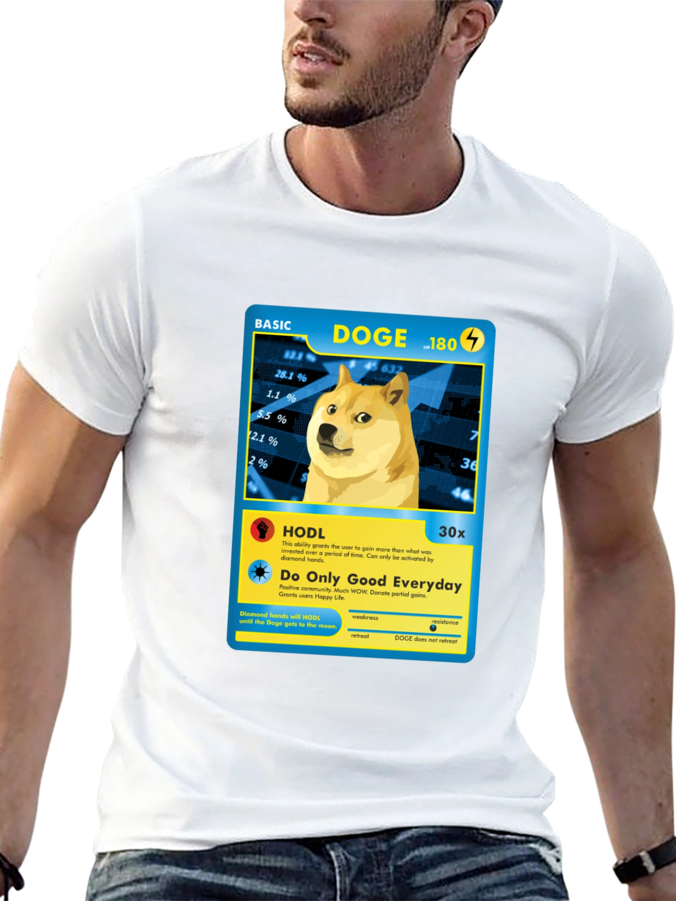 Doge Crypto Card T-Shirt - Diamond Hands HODL Meme Tee