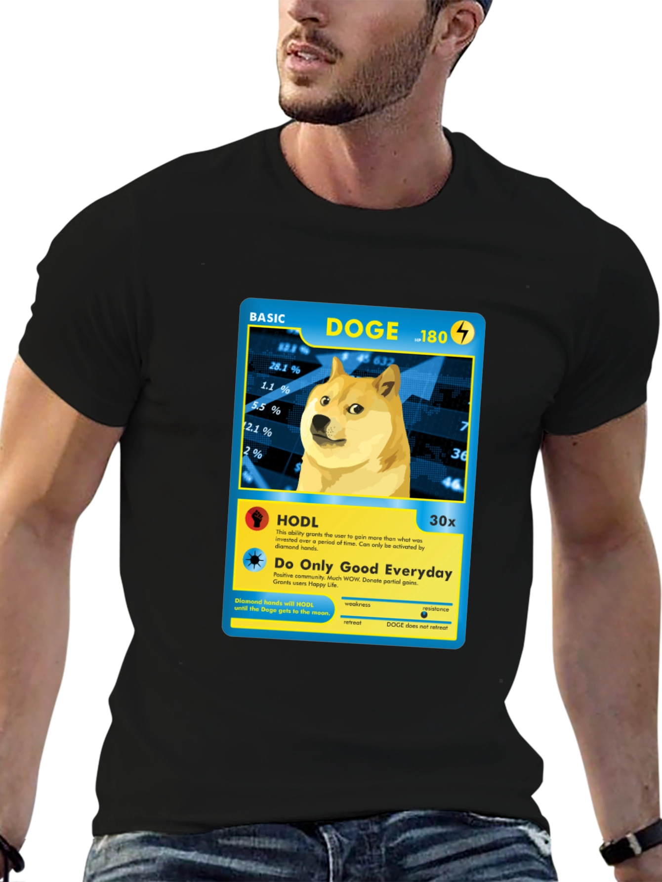 Doge Crypto Card T-Shirt - Diamond Hands HODL Meme Tee