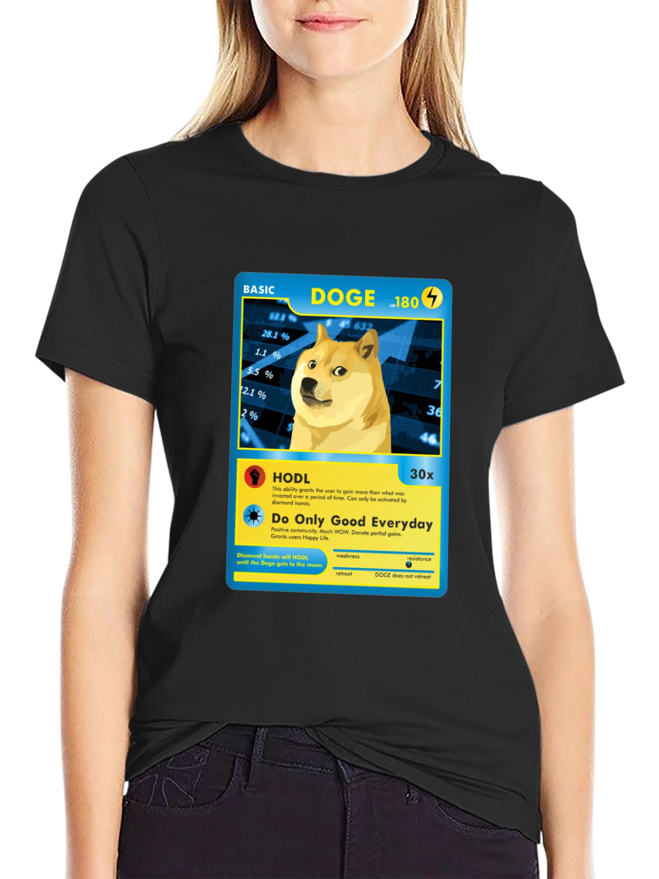 Doge Crypto Card T-Shirt - Diamond Hands HODL Meme Tee