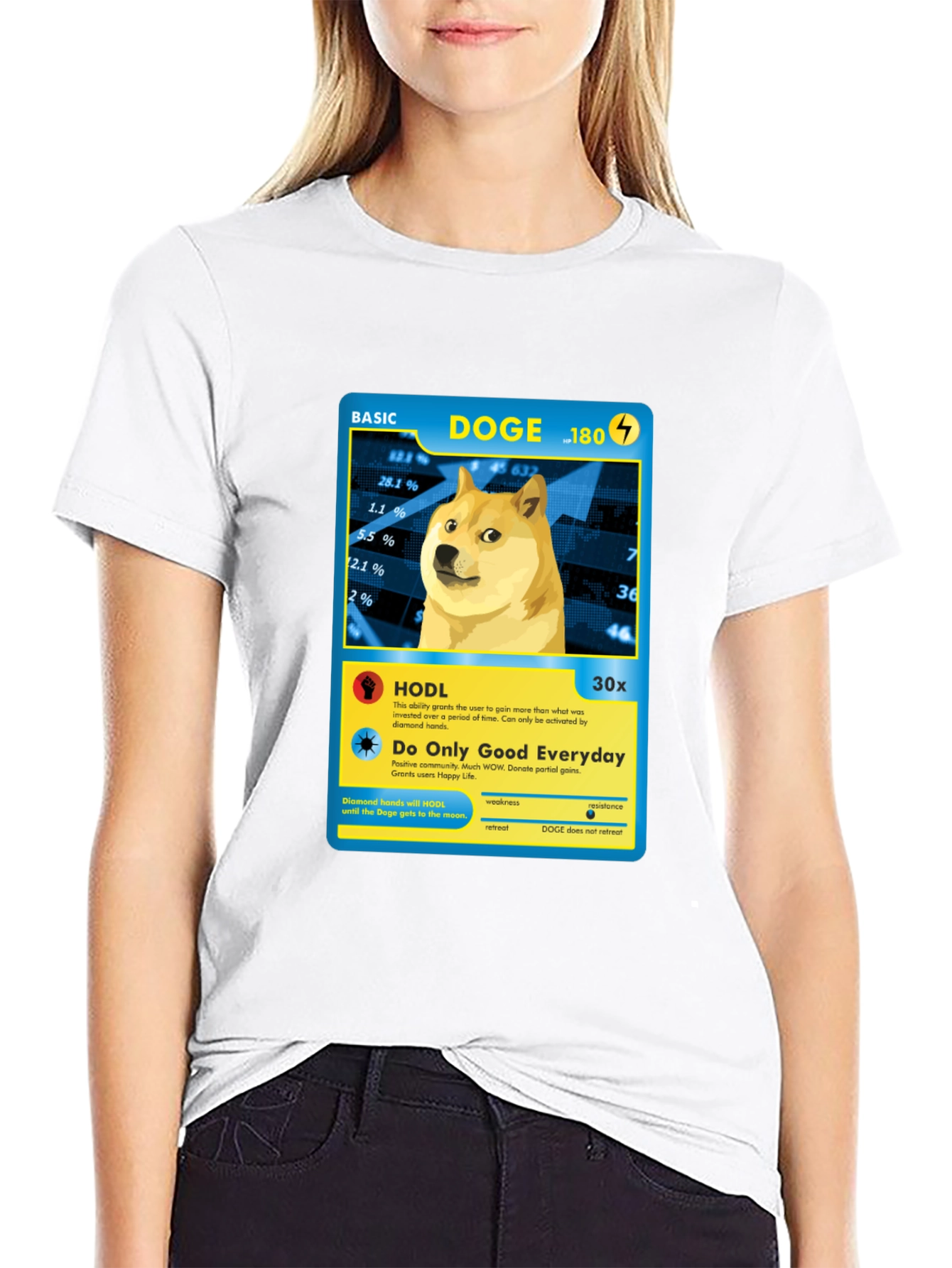 Doge Crypto Card T-Shirt - Diamond Hands HODL Meme Tee