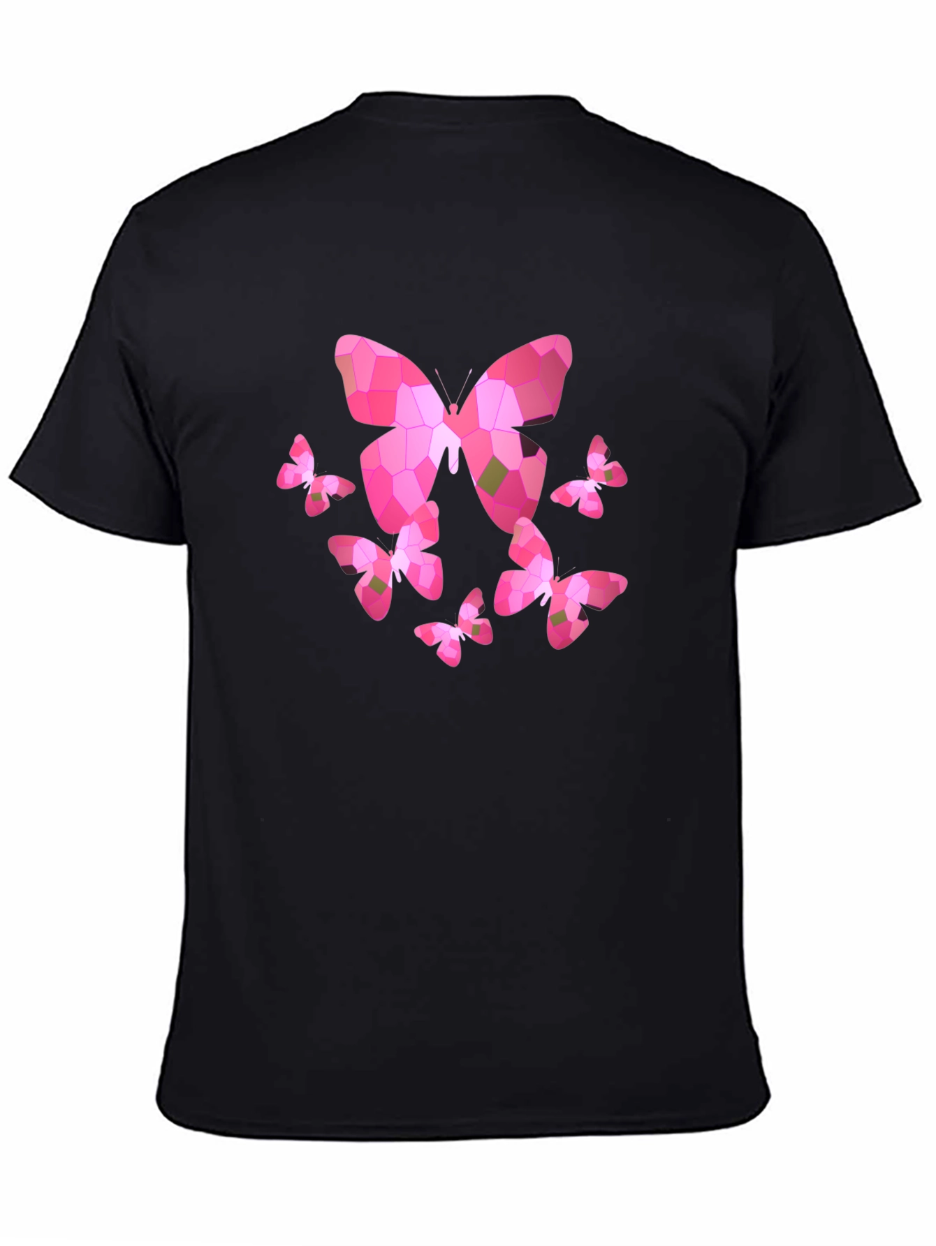 Butterfly Mosaic Graphic T-Shirt - Black