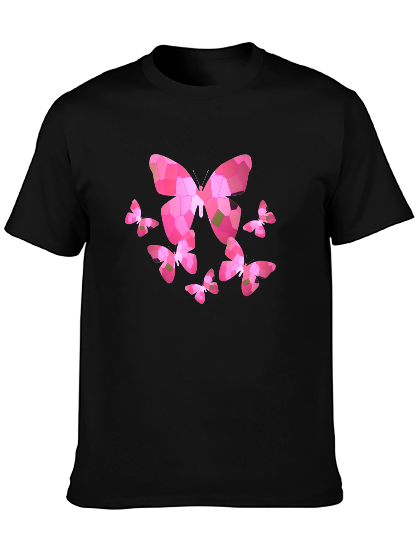 Butterfly Mosaic Graphic T-Shirt - Black