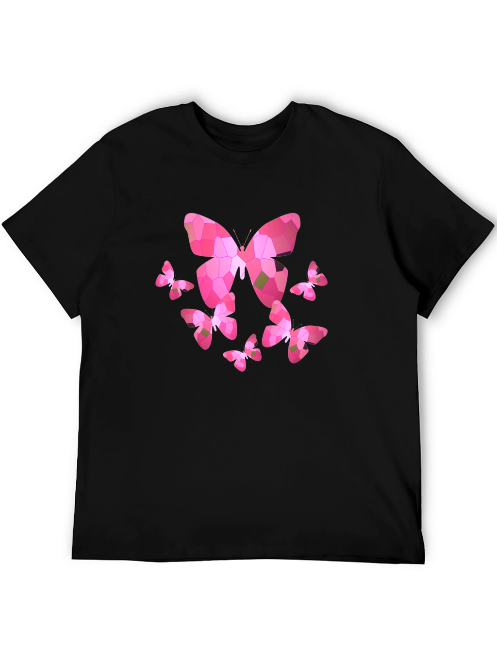 Butterfly Mosaic Graphic T-Shirt - Black