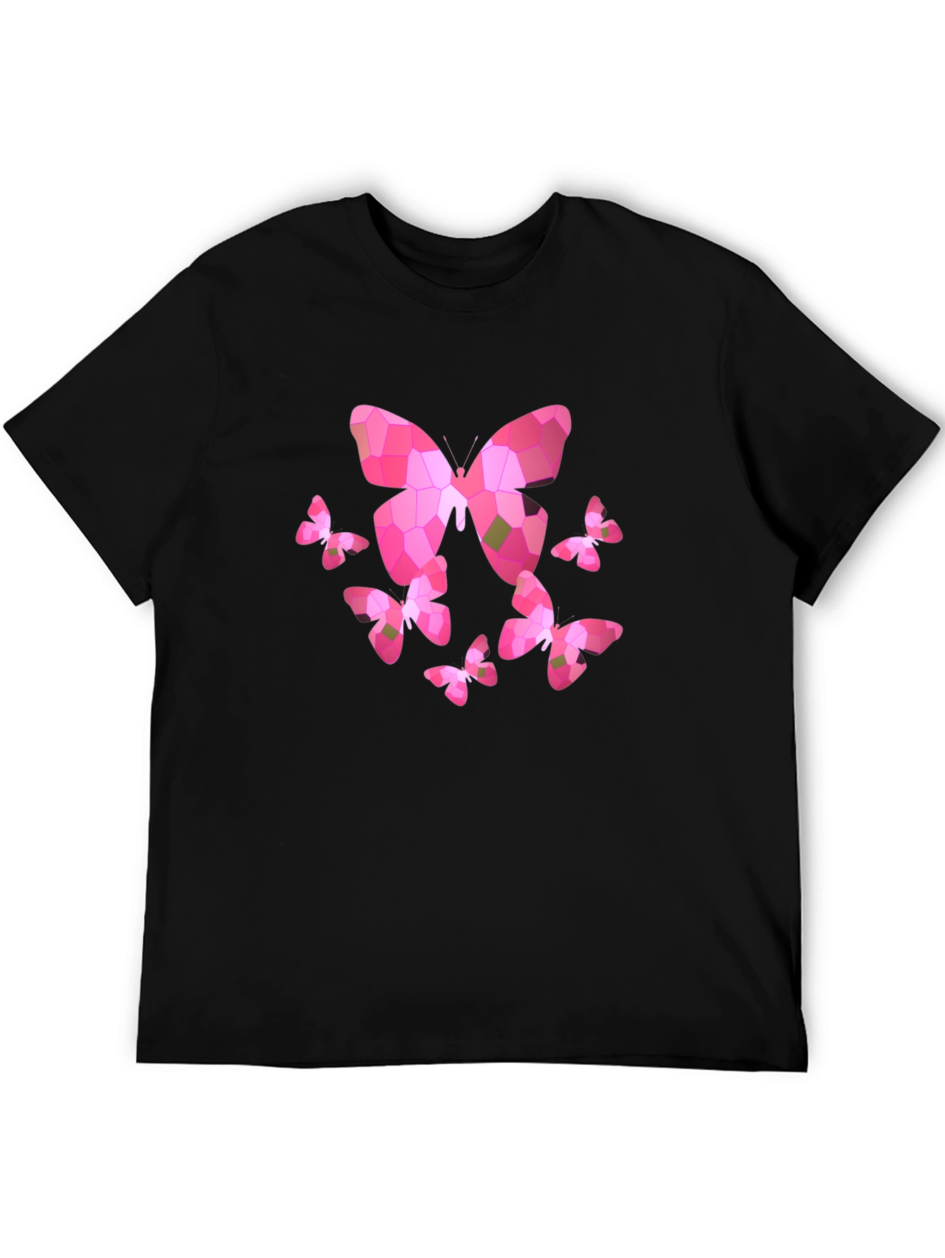 Butterfly Mosaic Graphic T-Shirt - Black