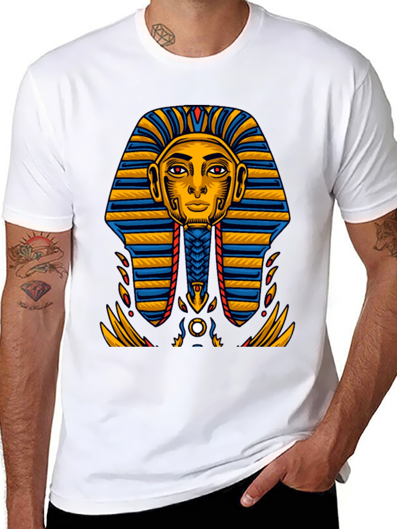 Egyptian Pharaoh Graphic Tee - Ancient King Tut Design