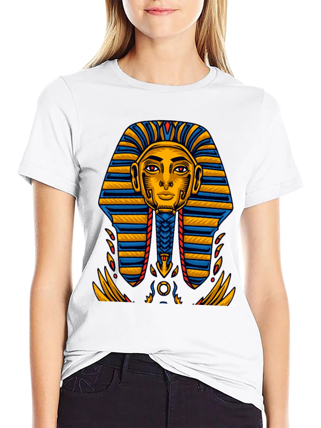 Egyptian Pharaoh Graphic Tee - Ancient King Tut Design