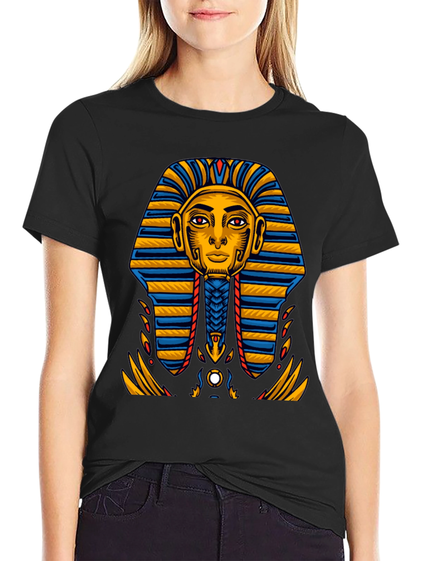 Egyptian Pharaoh Graphic Tee - Ancient King Tut Design
