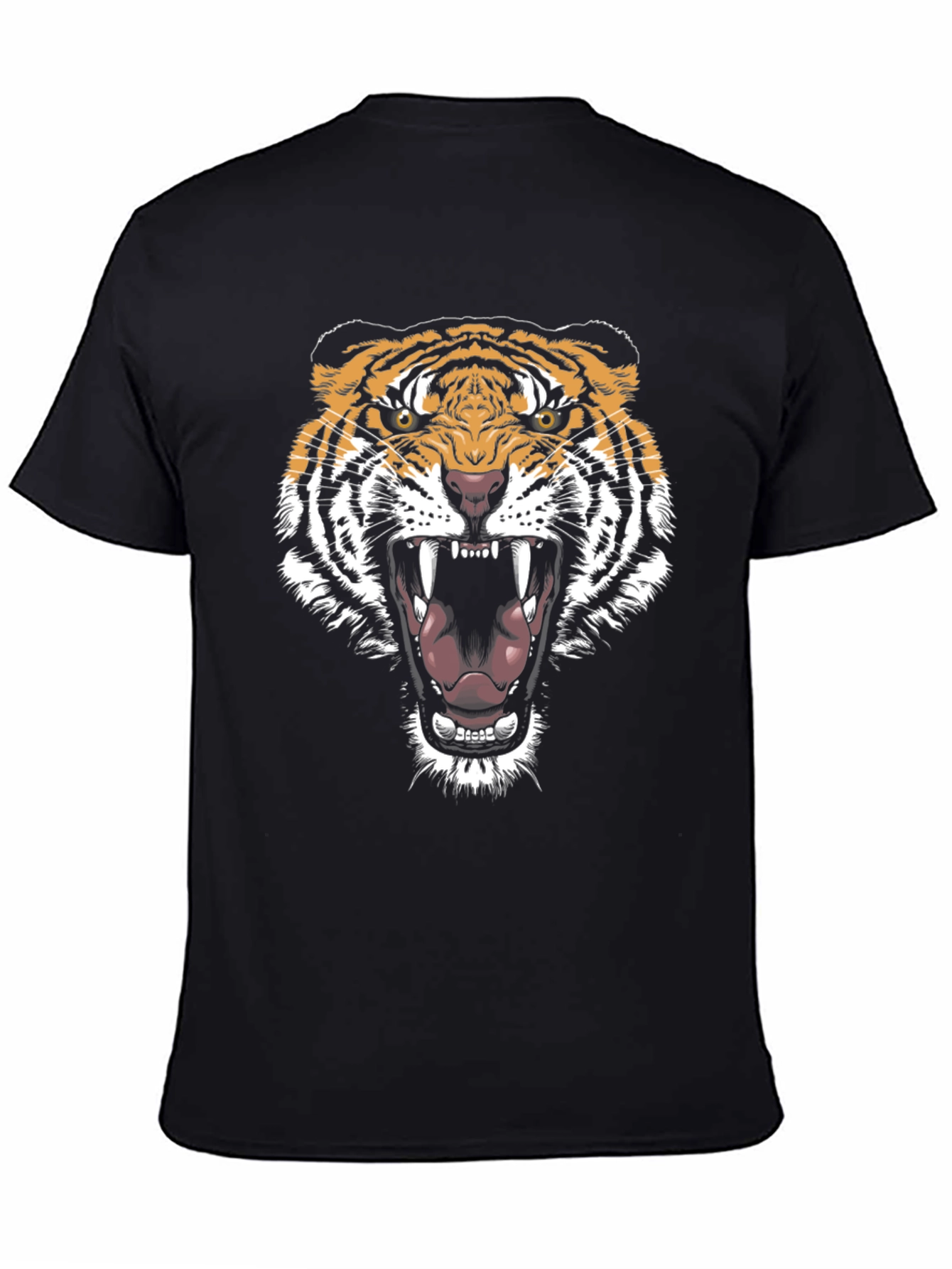 Black Tiger Graphic Tee - Bold Animal Print