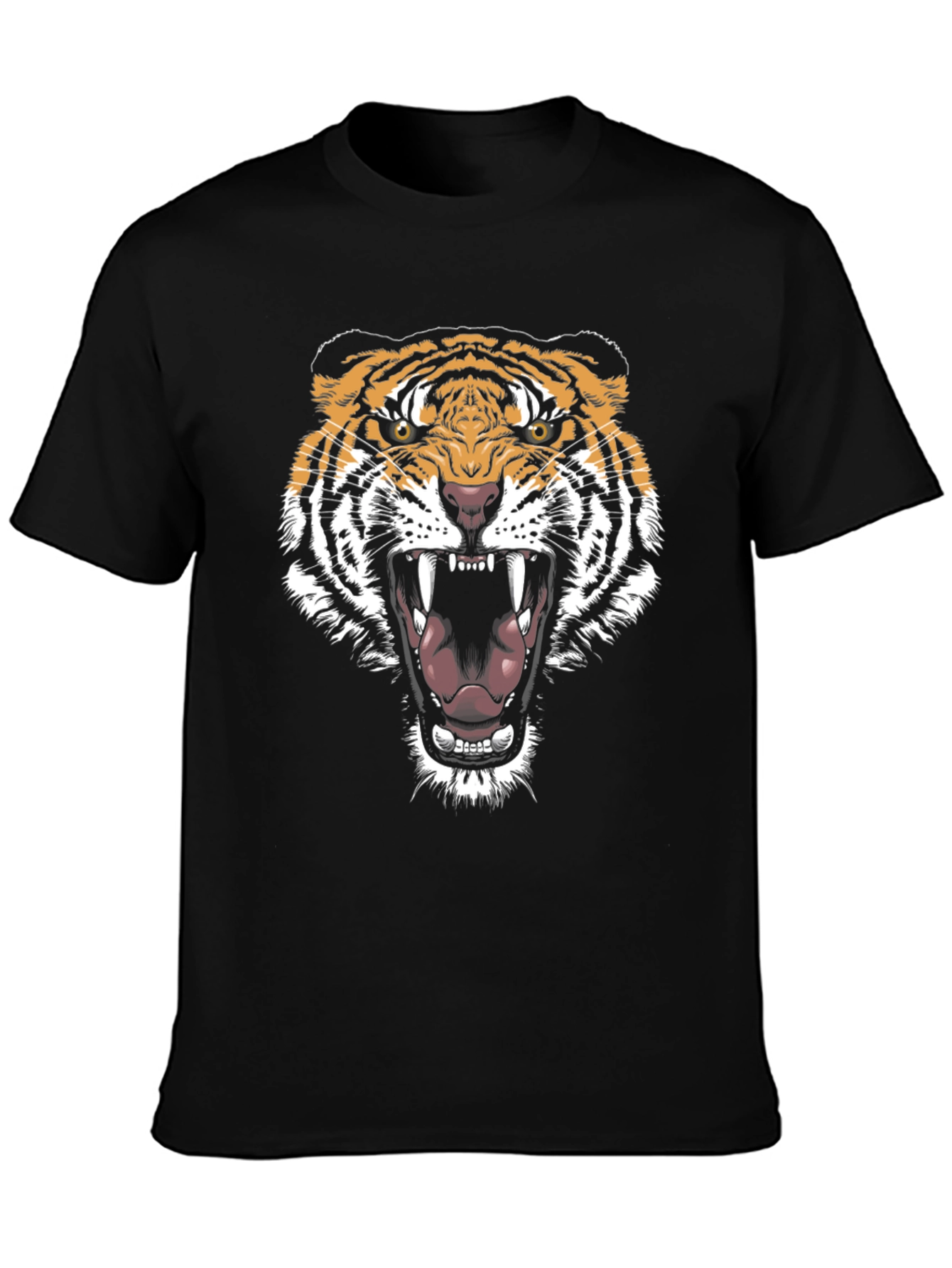 Black Tiger Graphic Tee - Bold Animal Print
