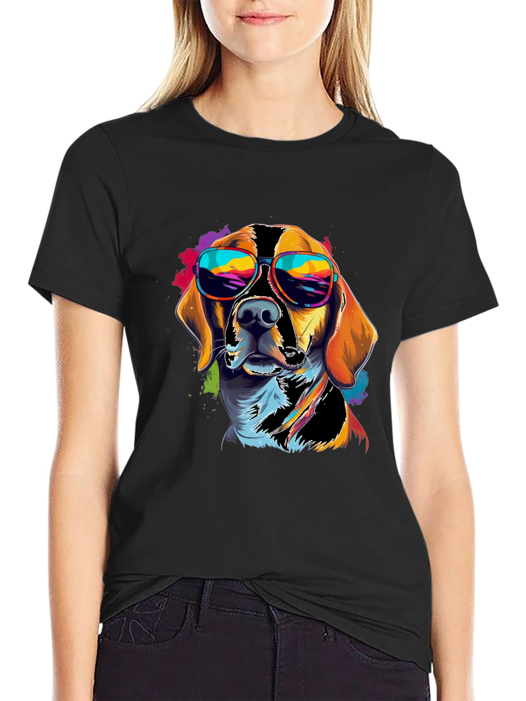 Cool Dog Graphic Tee - Black T-Shirt