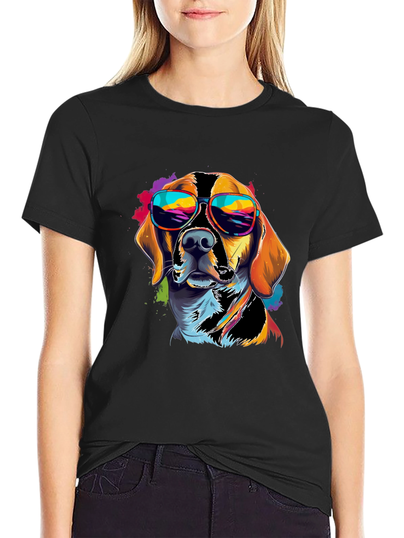 Cool Dog Graphic Tee - Black T-Shirt