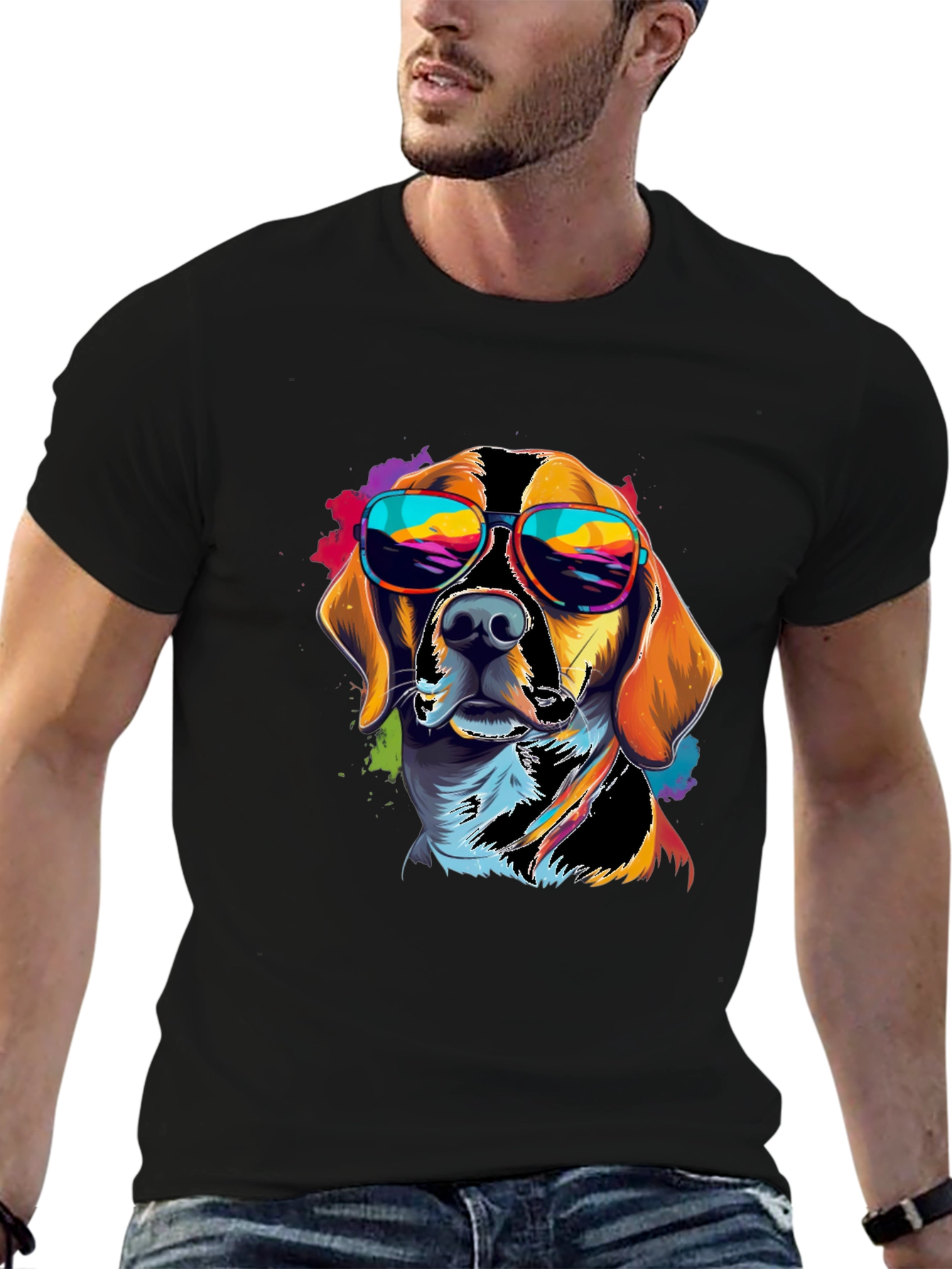 Cool Dog Graphic Tee - Black T-Shirt