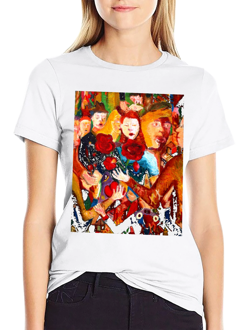 Artistic Graphic Tee - Abstract Crowd