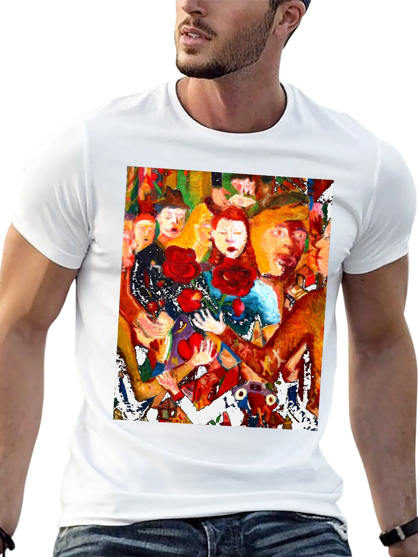 Artistic Graphic Tee - Abstract Crowd