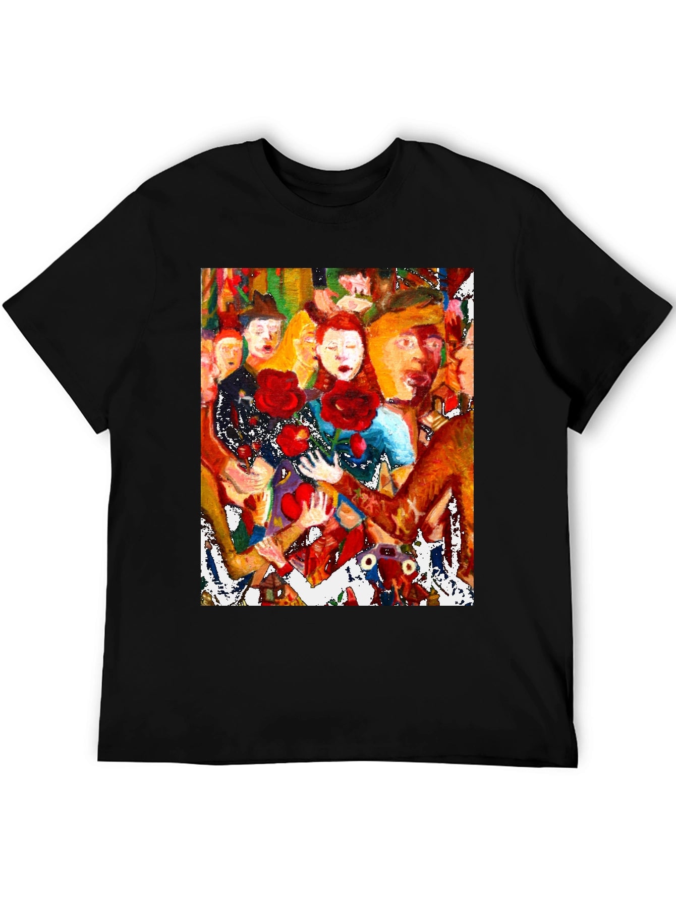 Artistic Graphic Tee - Abstract Crowd