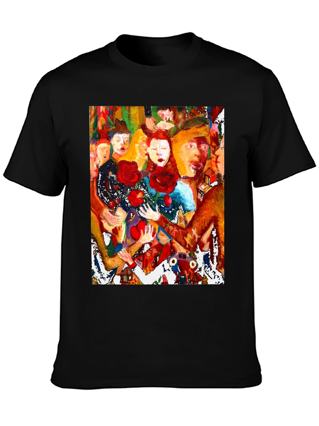 Artistic Graphic Tee - Abstract Crowd