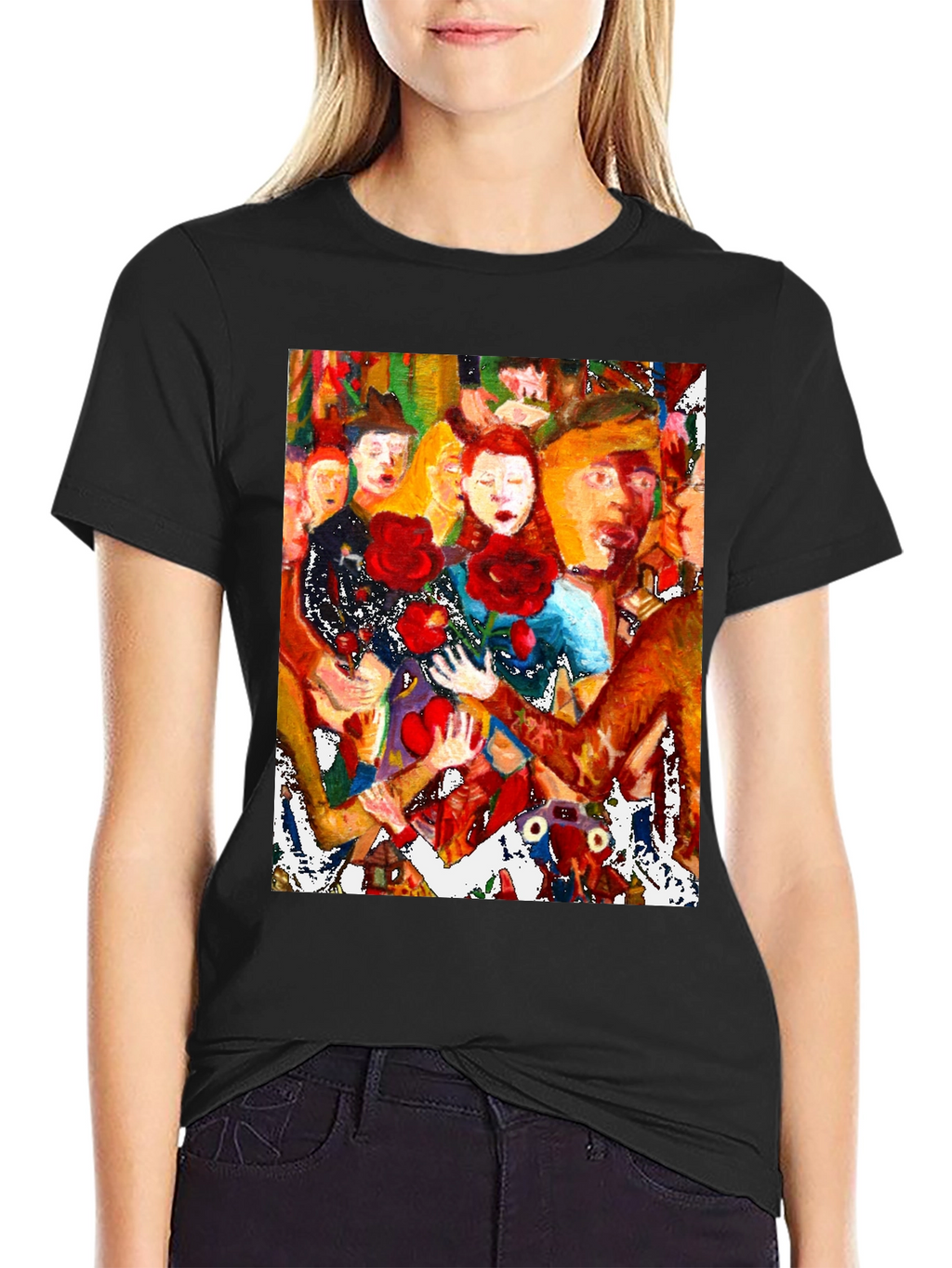 Artistic Graphic Tee - Abstract Crowd