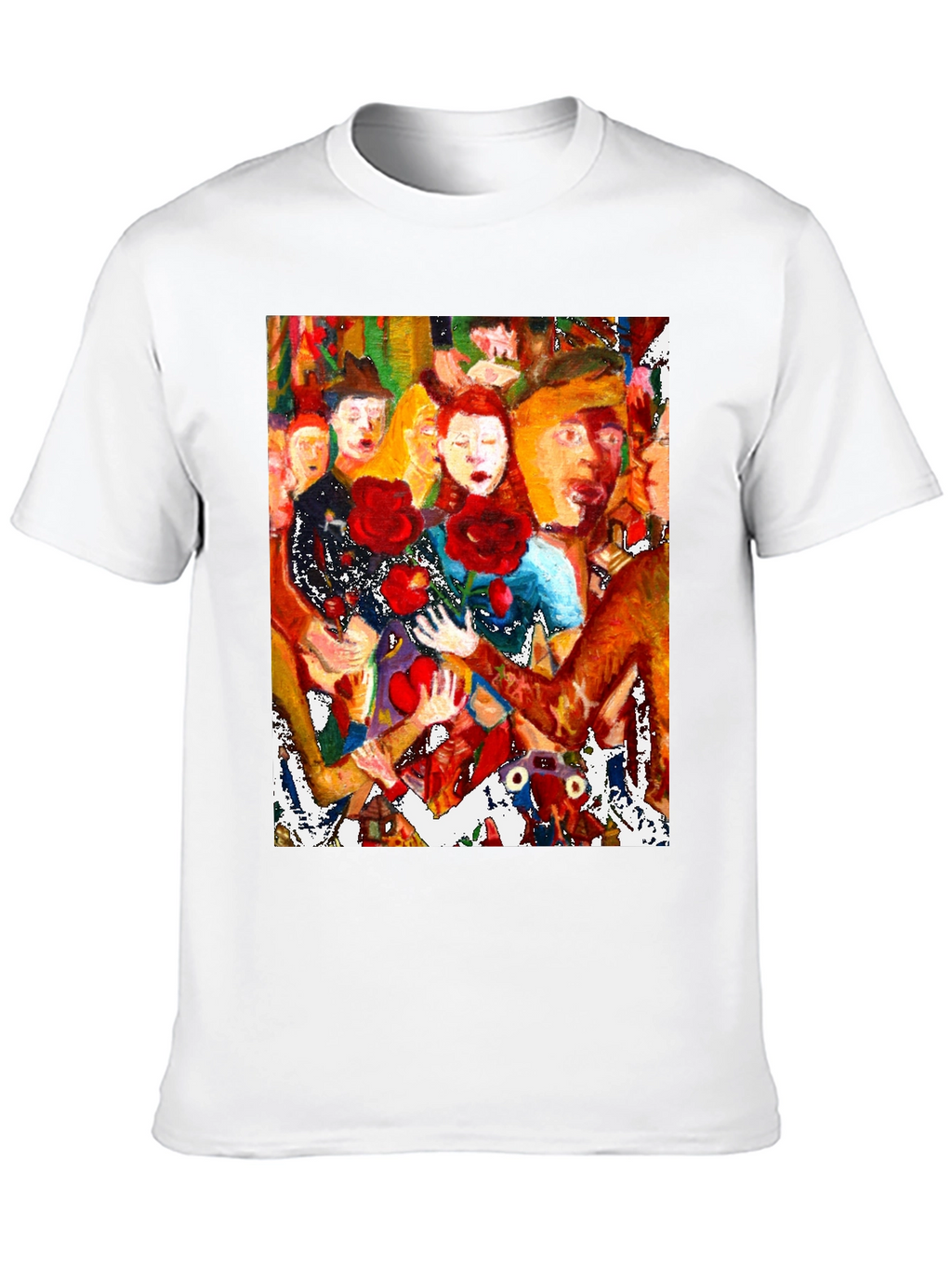 Artistic Graphic Tee - Abstract Crowd