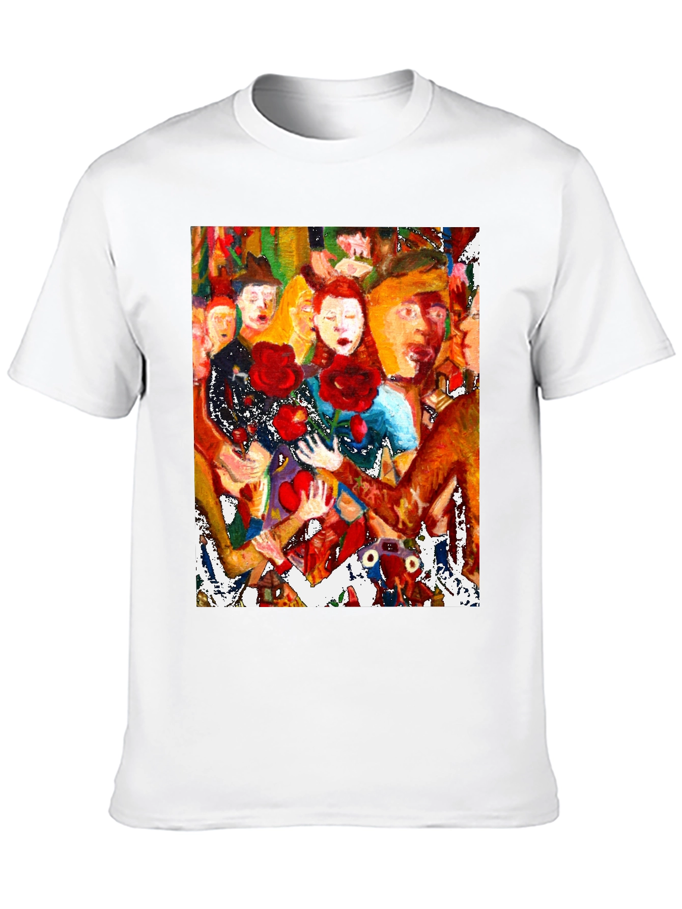 Artistic Graphic Tee - Abstract Crowd