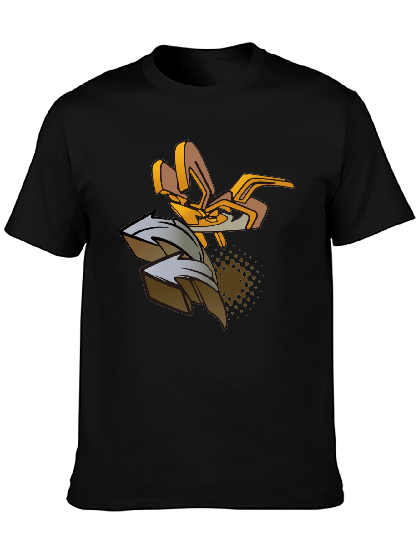 Urban Art Graphic Tee - Black Cotton Blend
