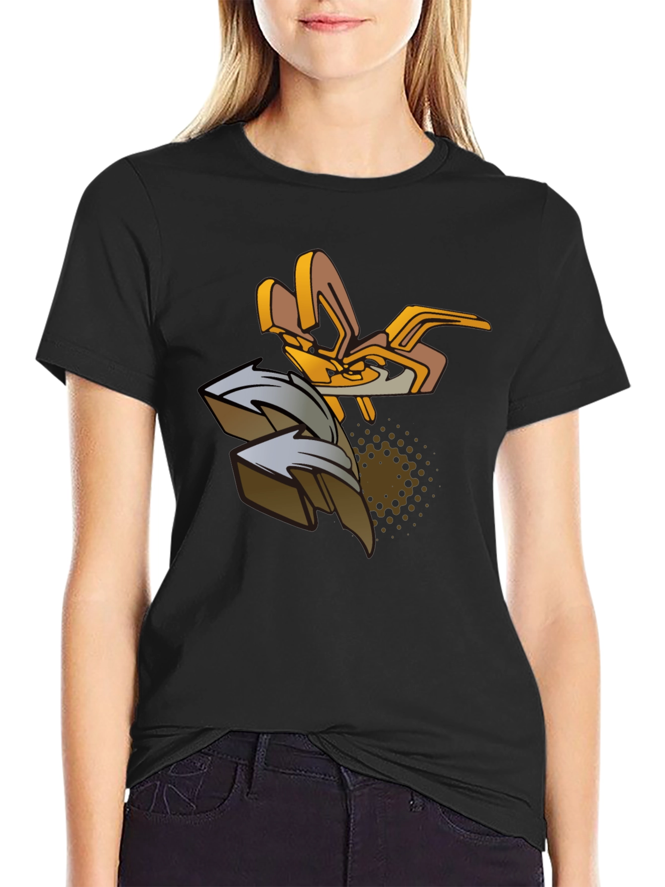 Urban Art Graphic Tee - Black Cotton Blend