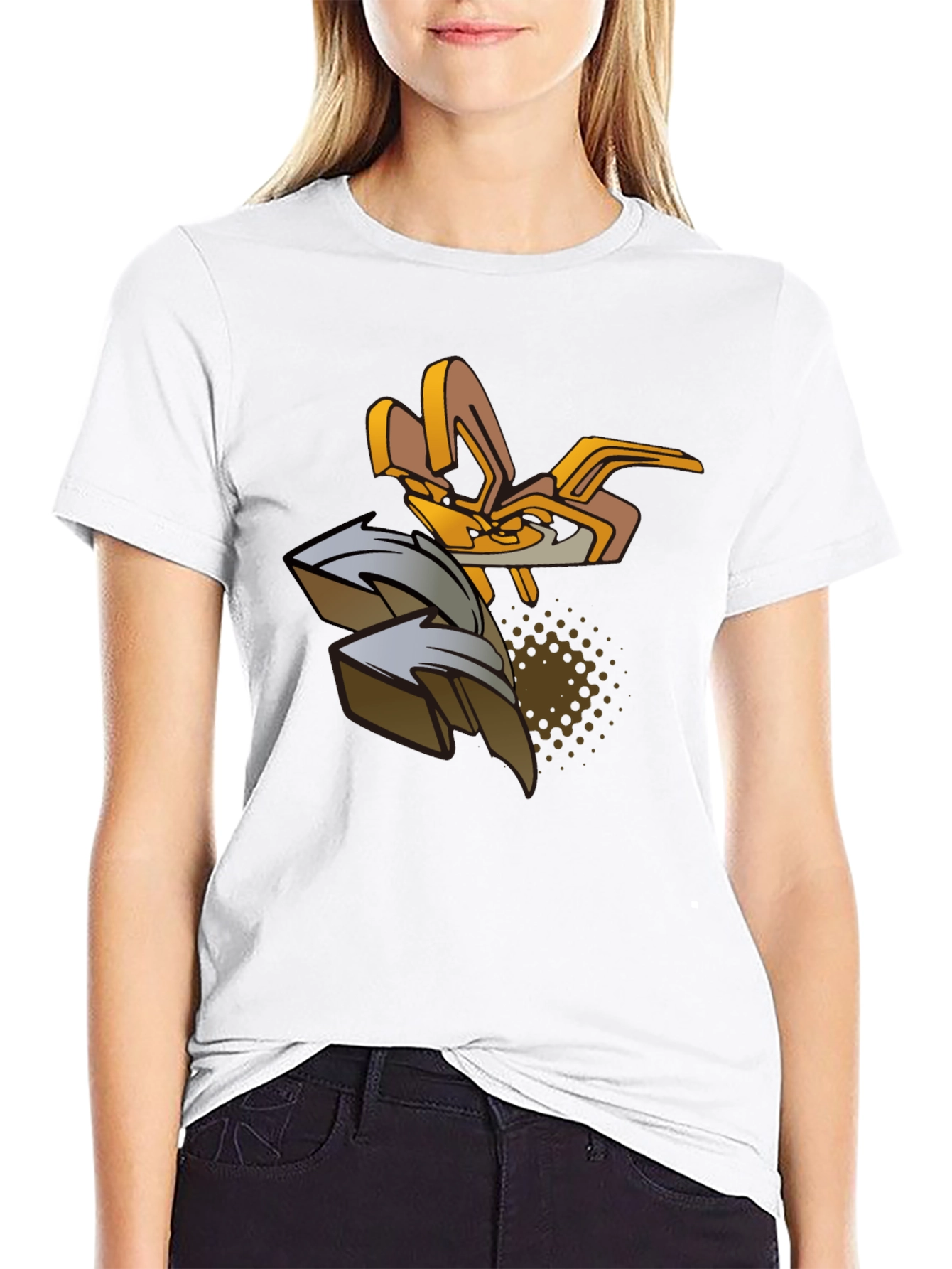 Urban Art Graphic Tee - Black Cotton Blend
