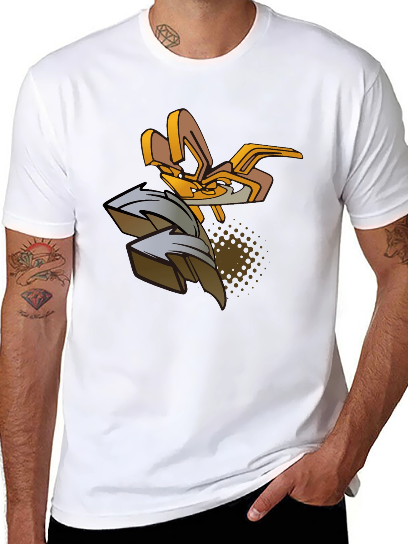 Urban Art Graphic Tee - Black Cotton Blend