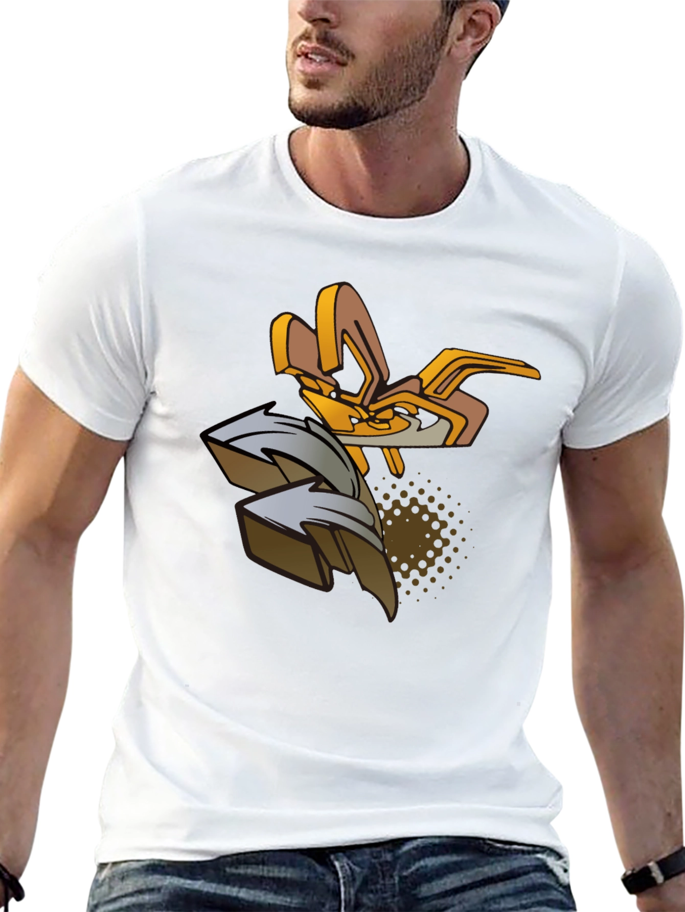 Urban Art Graphic Tee - Black Cotton Blend