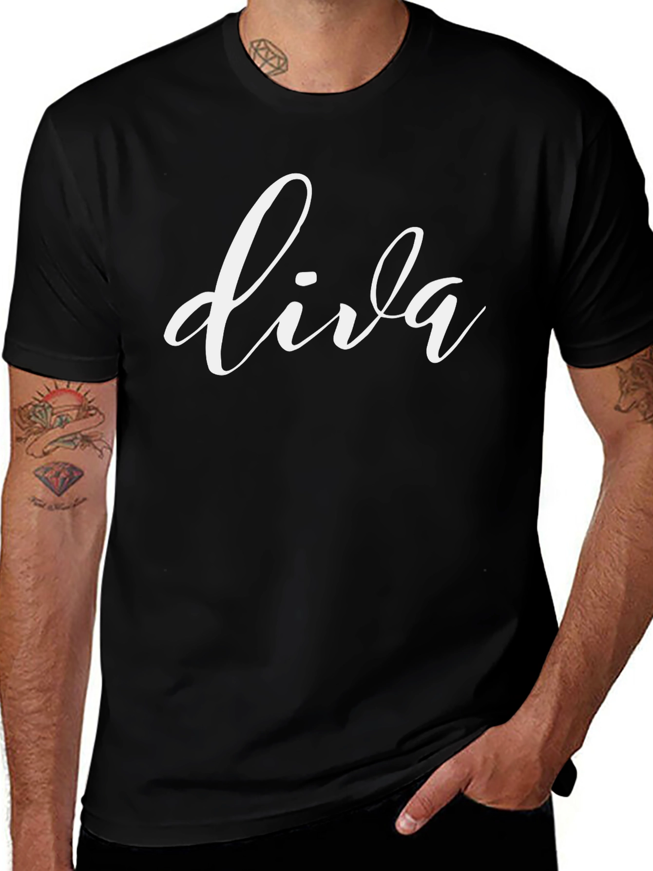 Diva Graphic Print Tee - Black