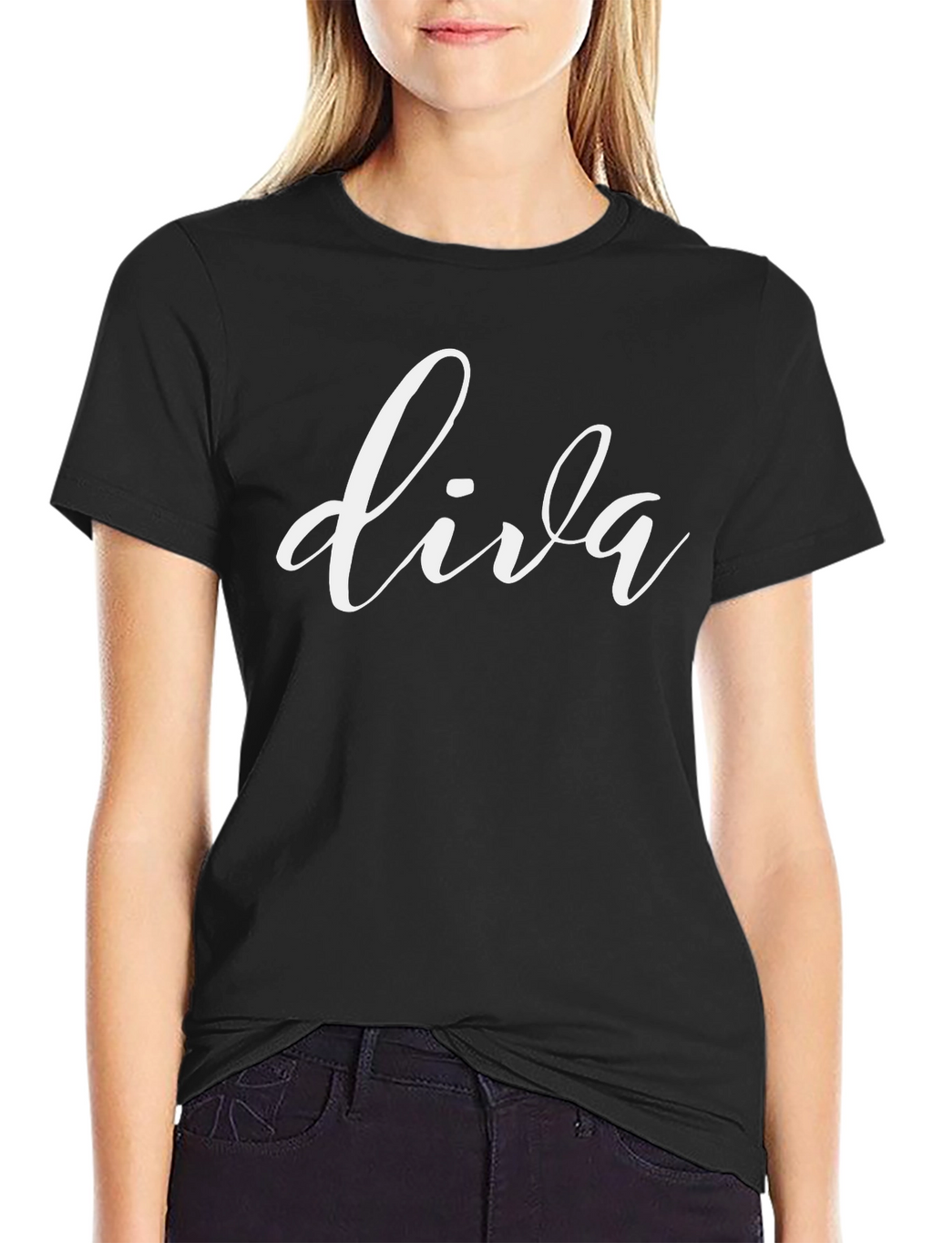 Diva Graphic Print Tee - Black