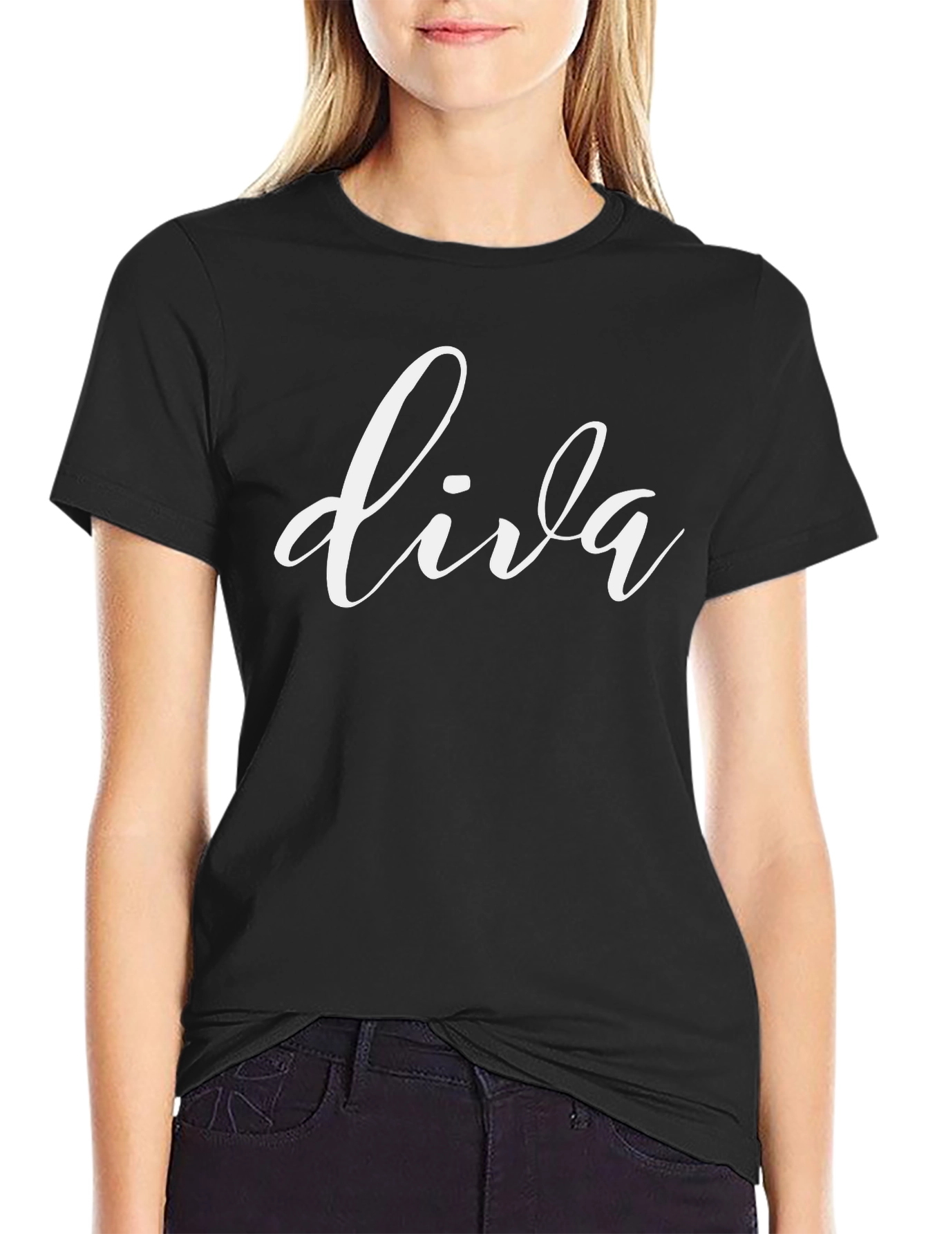 Diva Graphic Print Tee - Black
