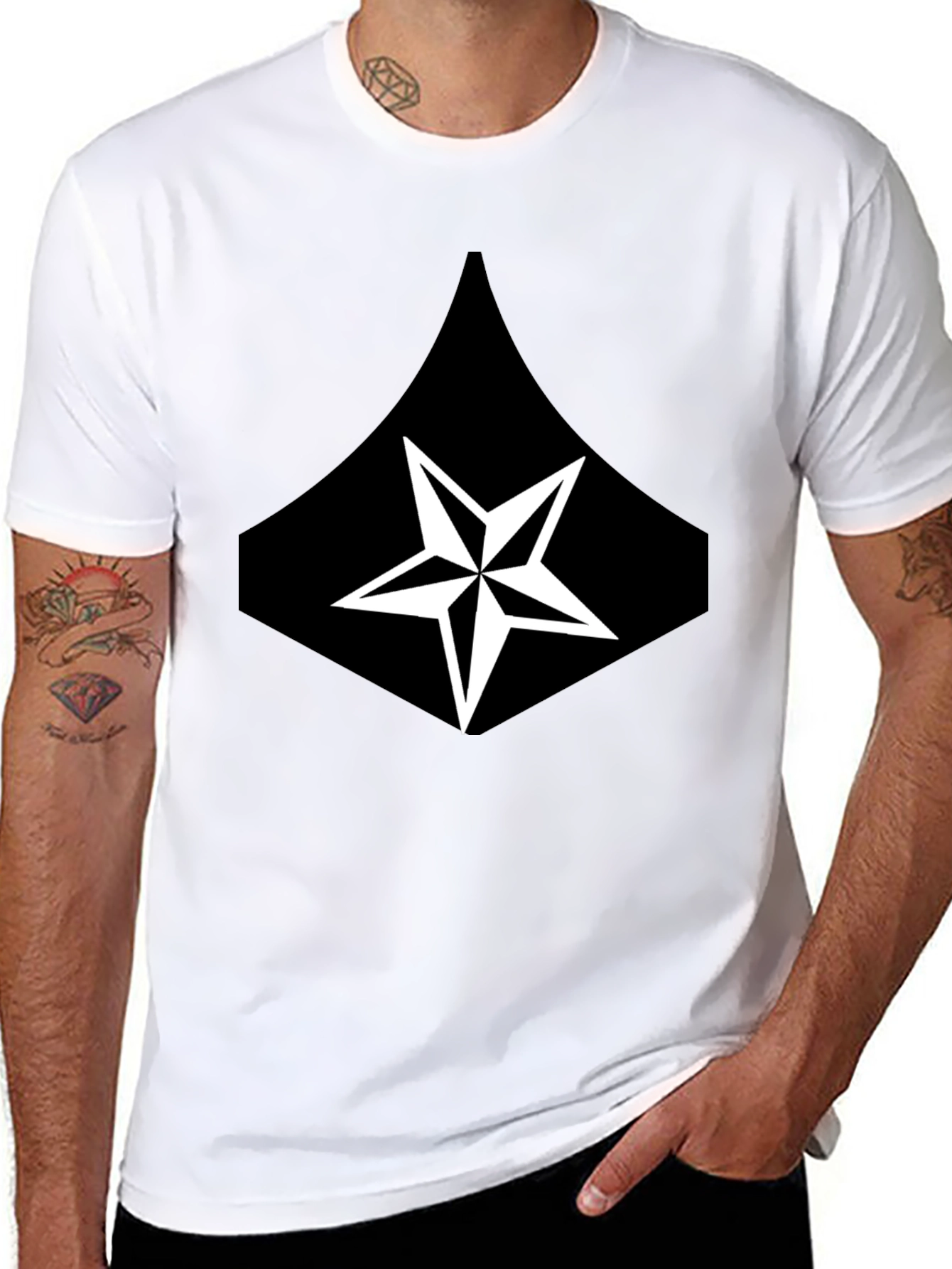 Star Graphic Black T-Shirt - Casual Mens Tee