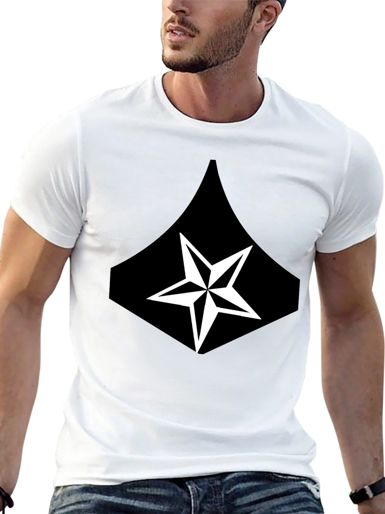 Star Graphic Black T-Shirt - Casual Mens Tee